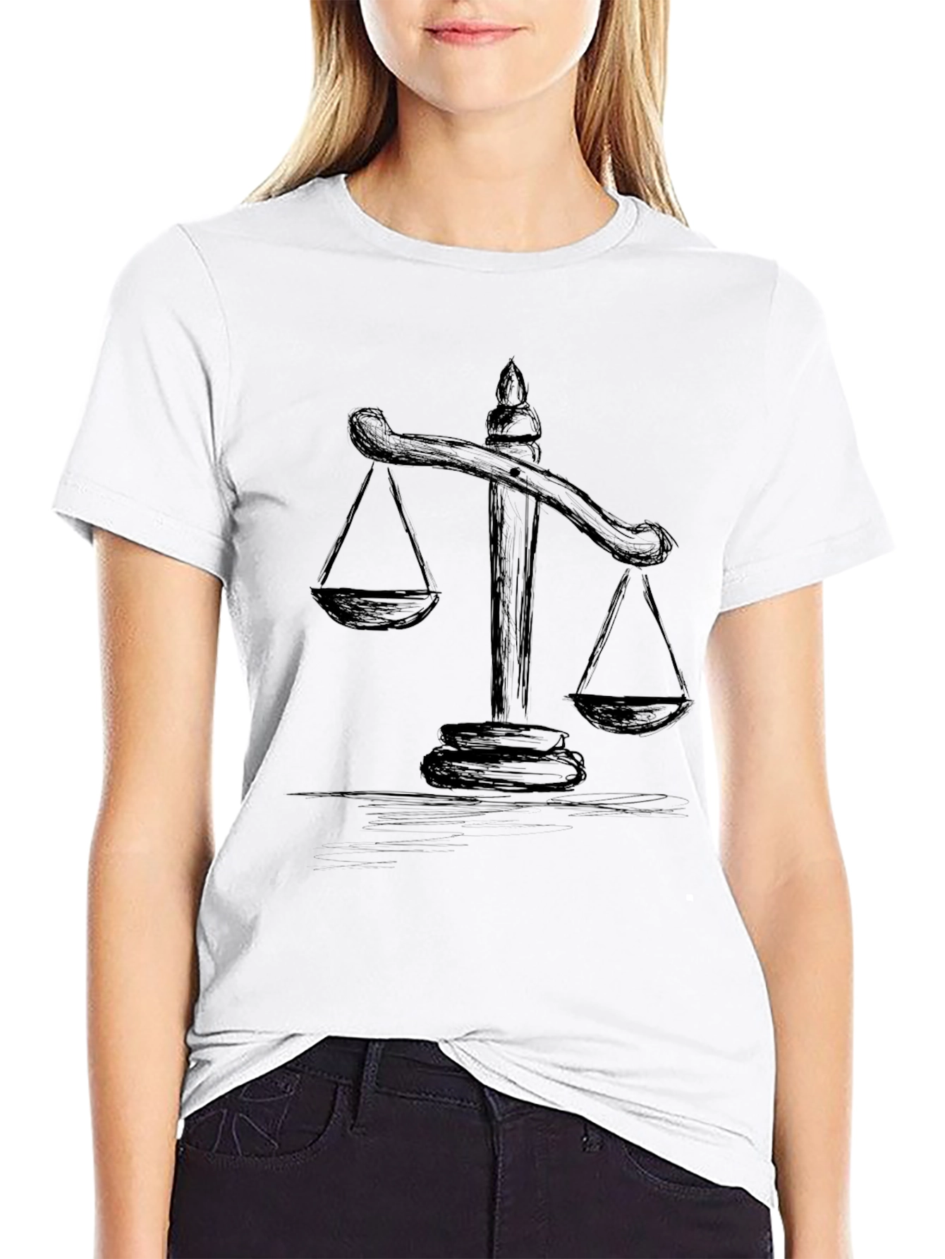 Justice Scales Graphic Tee - Classic Black T-Shirt