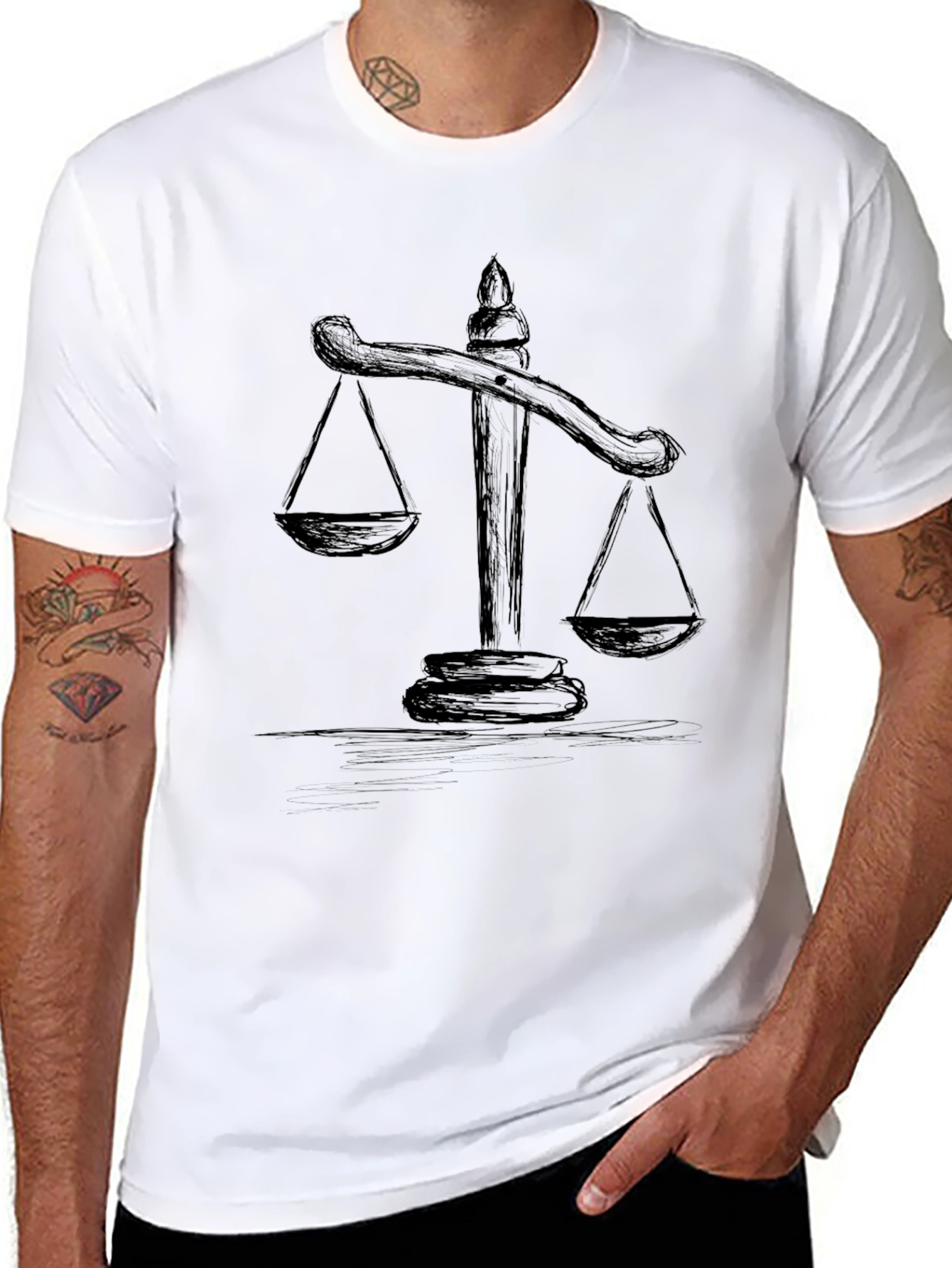 Justice Scales Graphic Tee - Classic Black T-Shirt