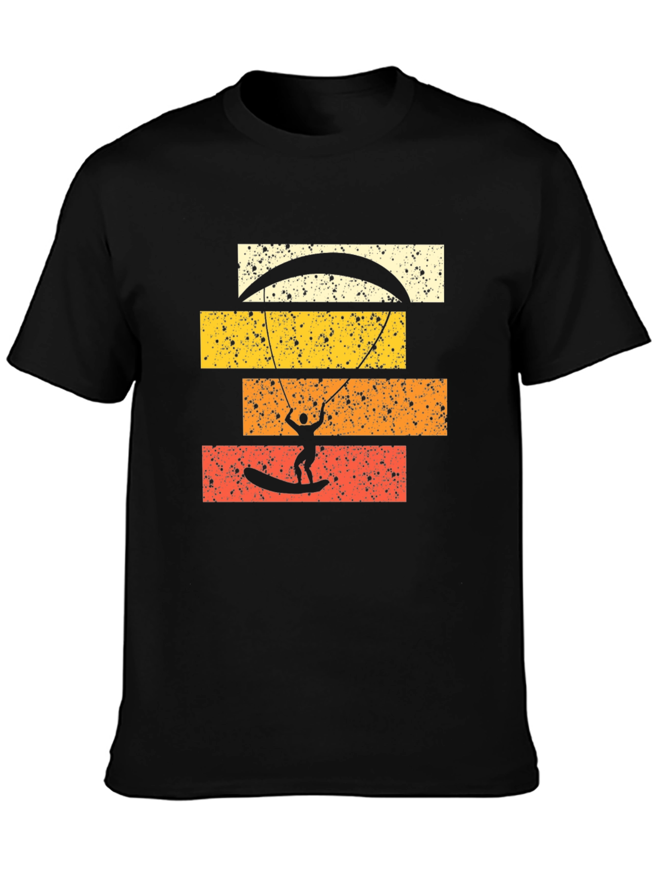 Retro Kitesurfing Graphic Tee - Black