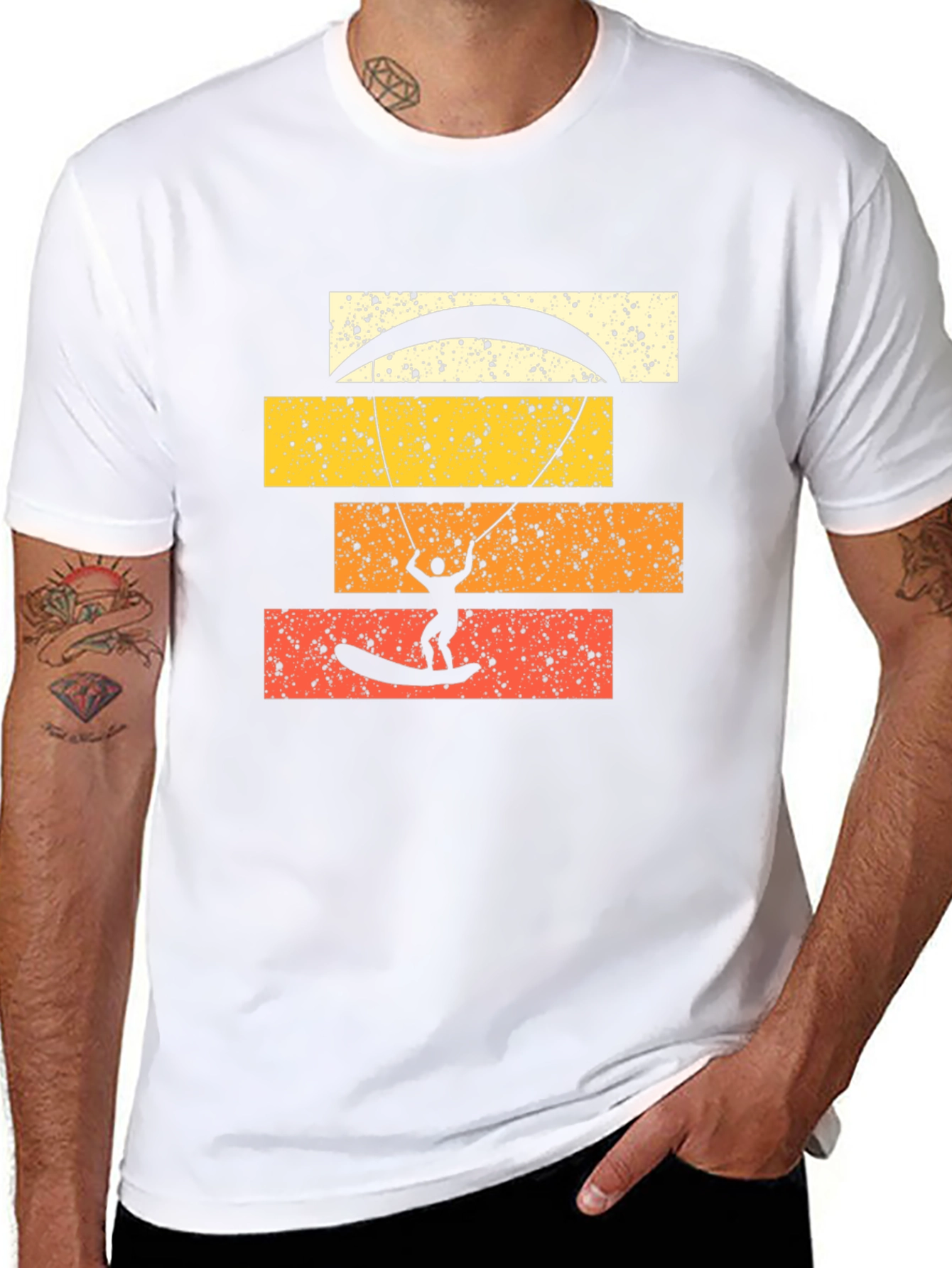 Retro Kitesurfing Graphic Tee - Black