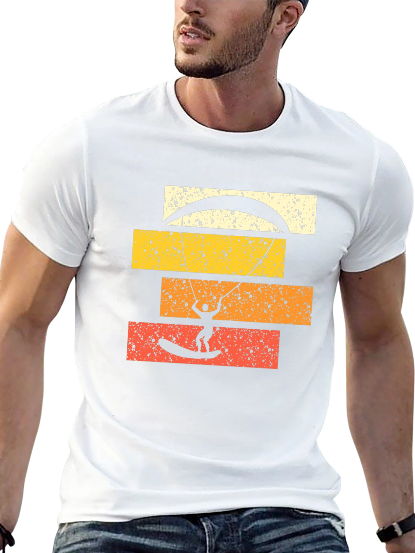 Retro Kitesurfing Graphic Tee - Black