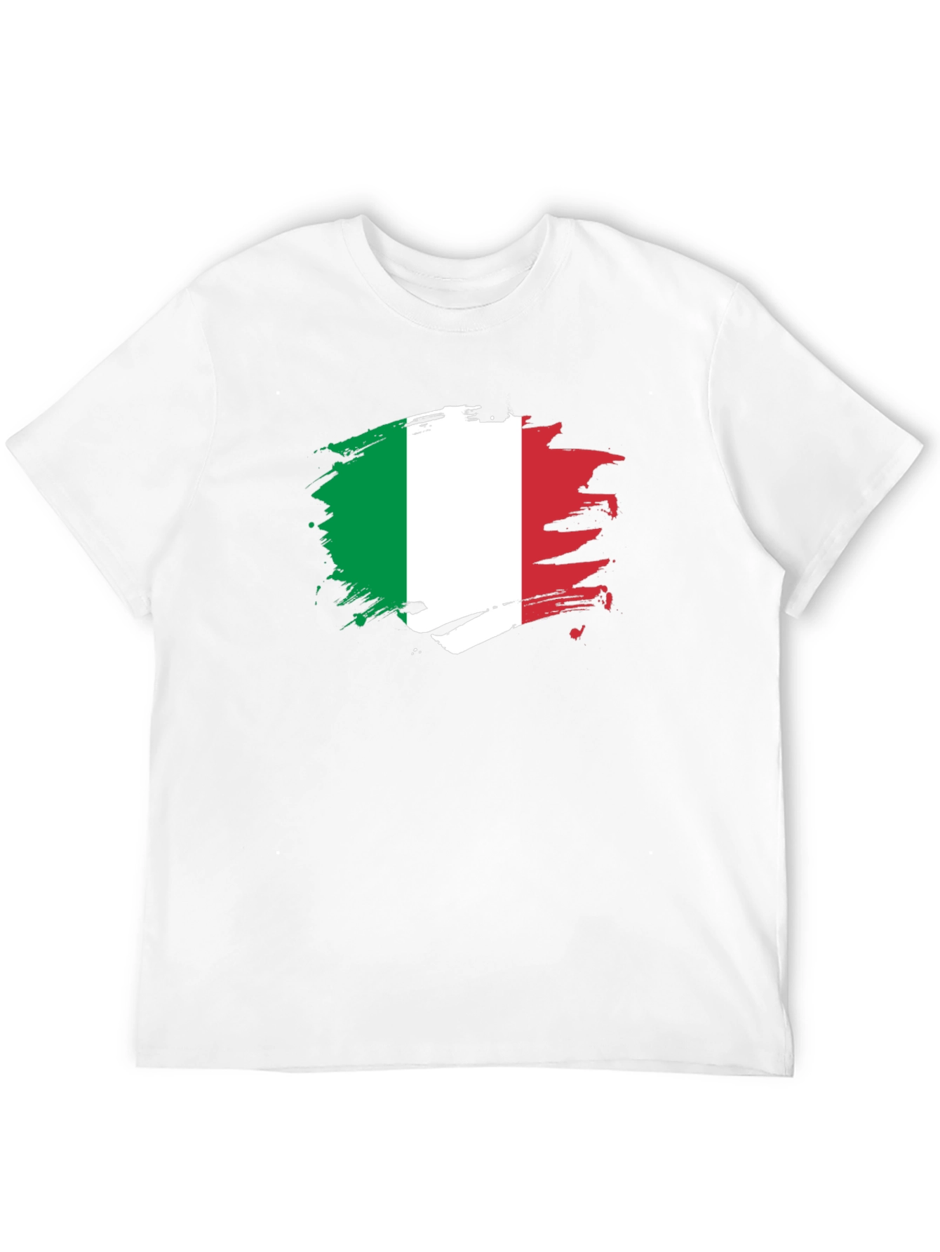 Italian Flag T-Shirt - Brush Stroke Design
