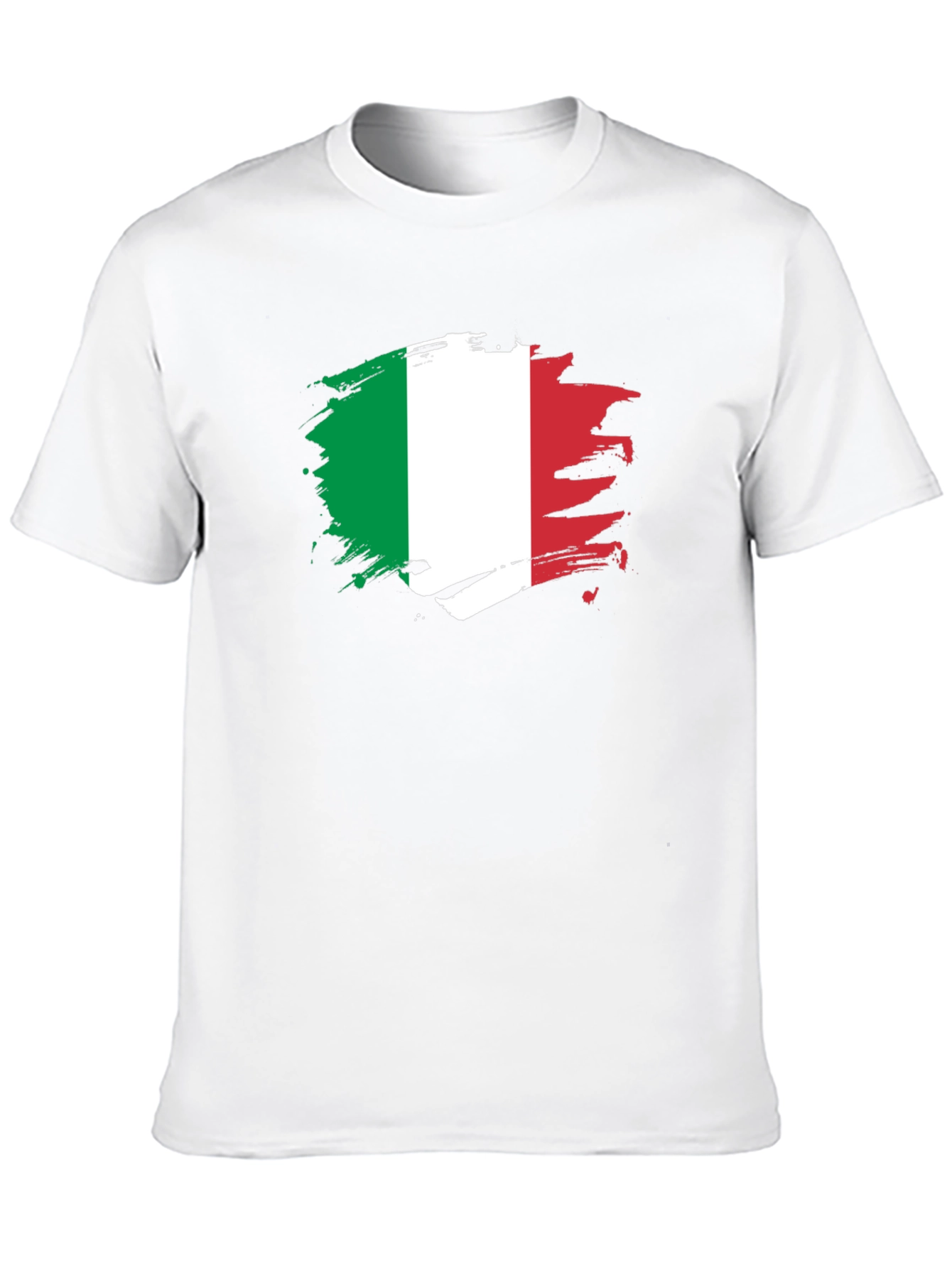 Italian Flag T-Shirt - Brush Stroke Design