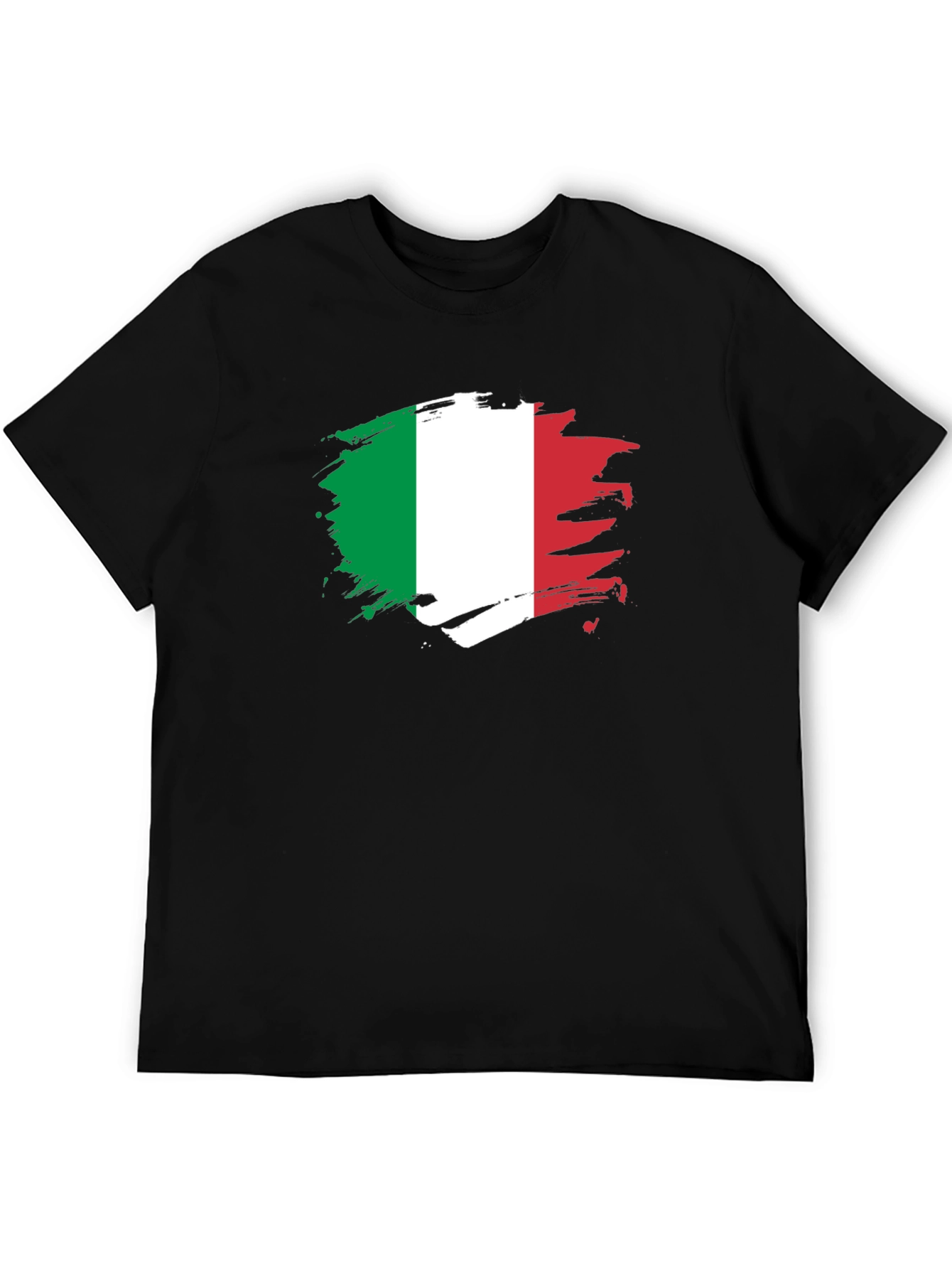Italian Flag T-Shirt - Brush Stroke Design