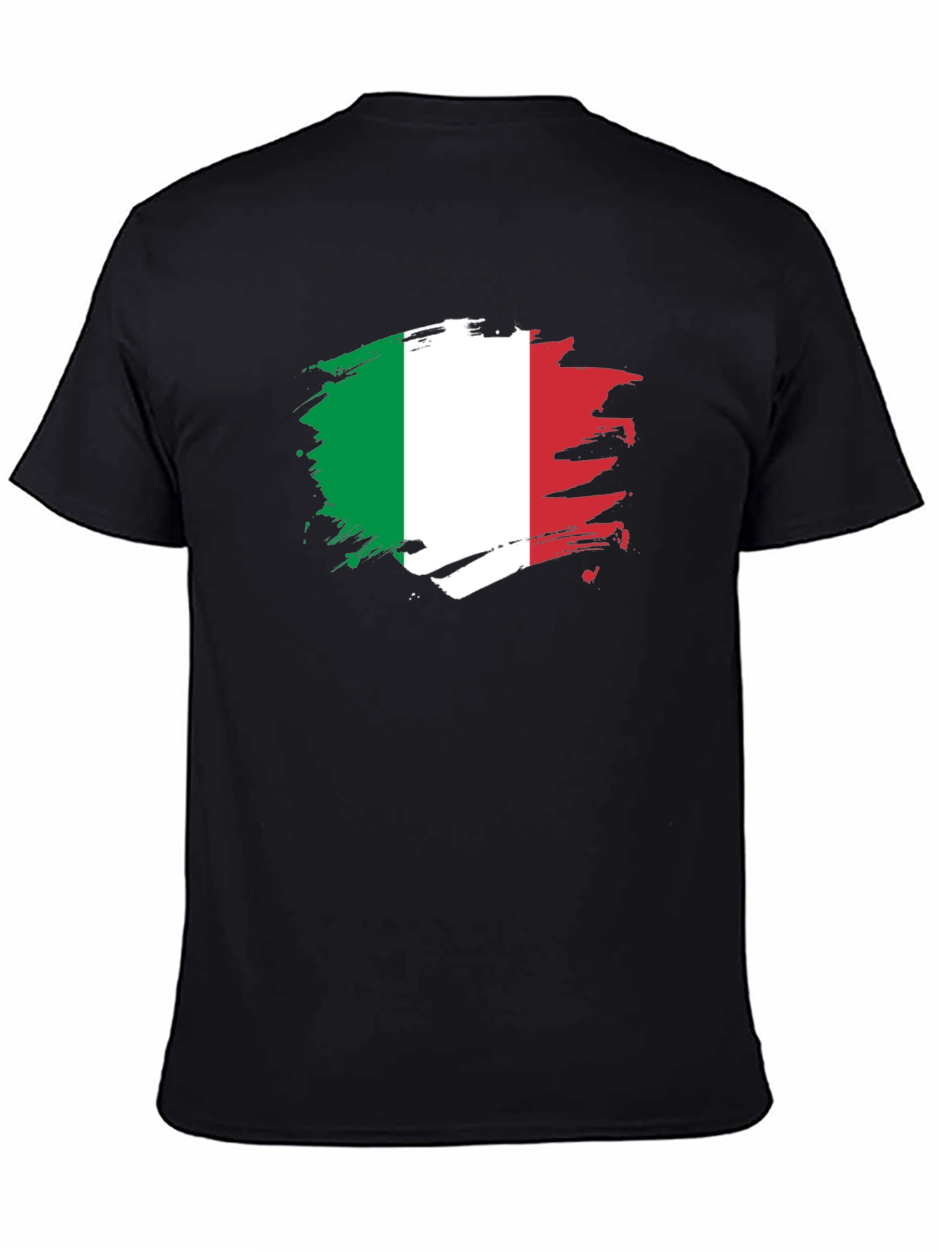 Italian Flag T-Shirt - Brush Stroke Design