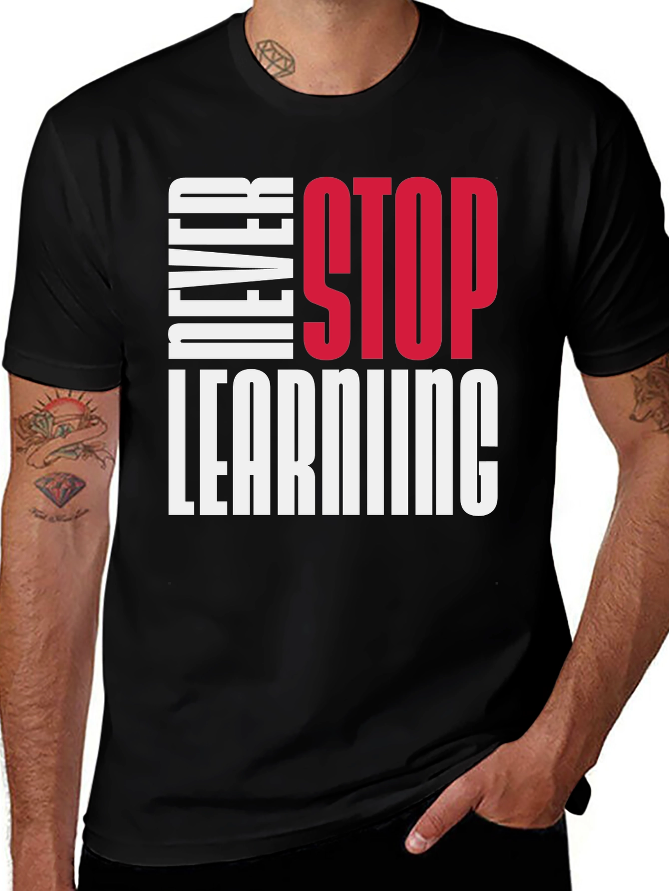 Never Stop Learning Graphic T-Shirt