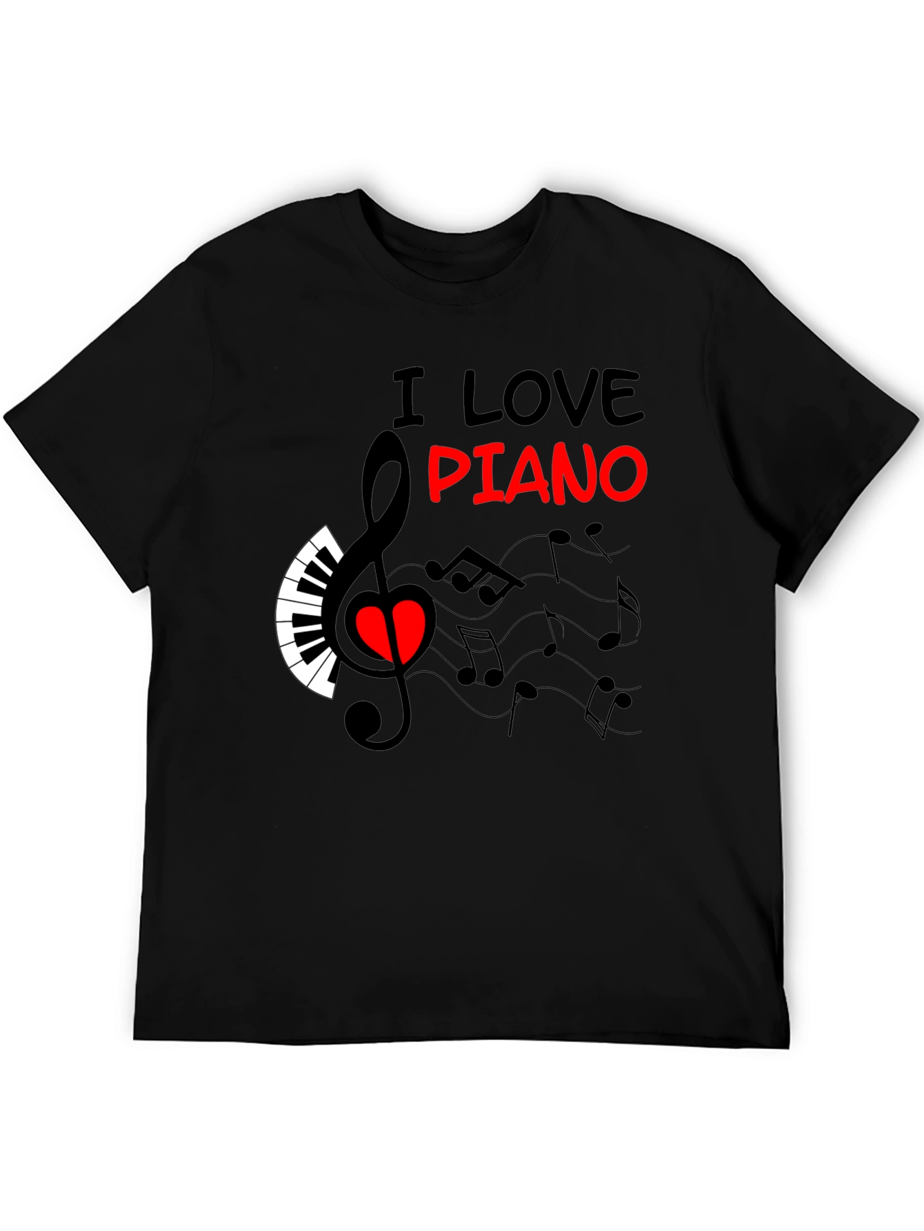 I Love Piano Graphic Tee - Music Lover T-Shirt