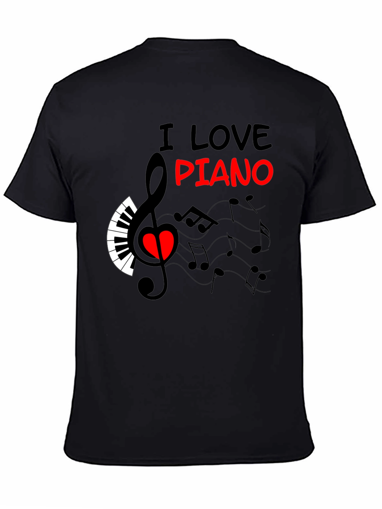 I Love Piano Graphic Tee - Music Lover T-Shirt