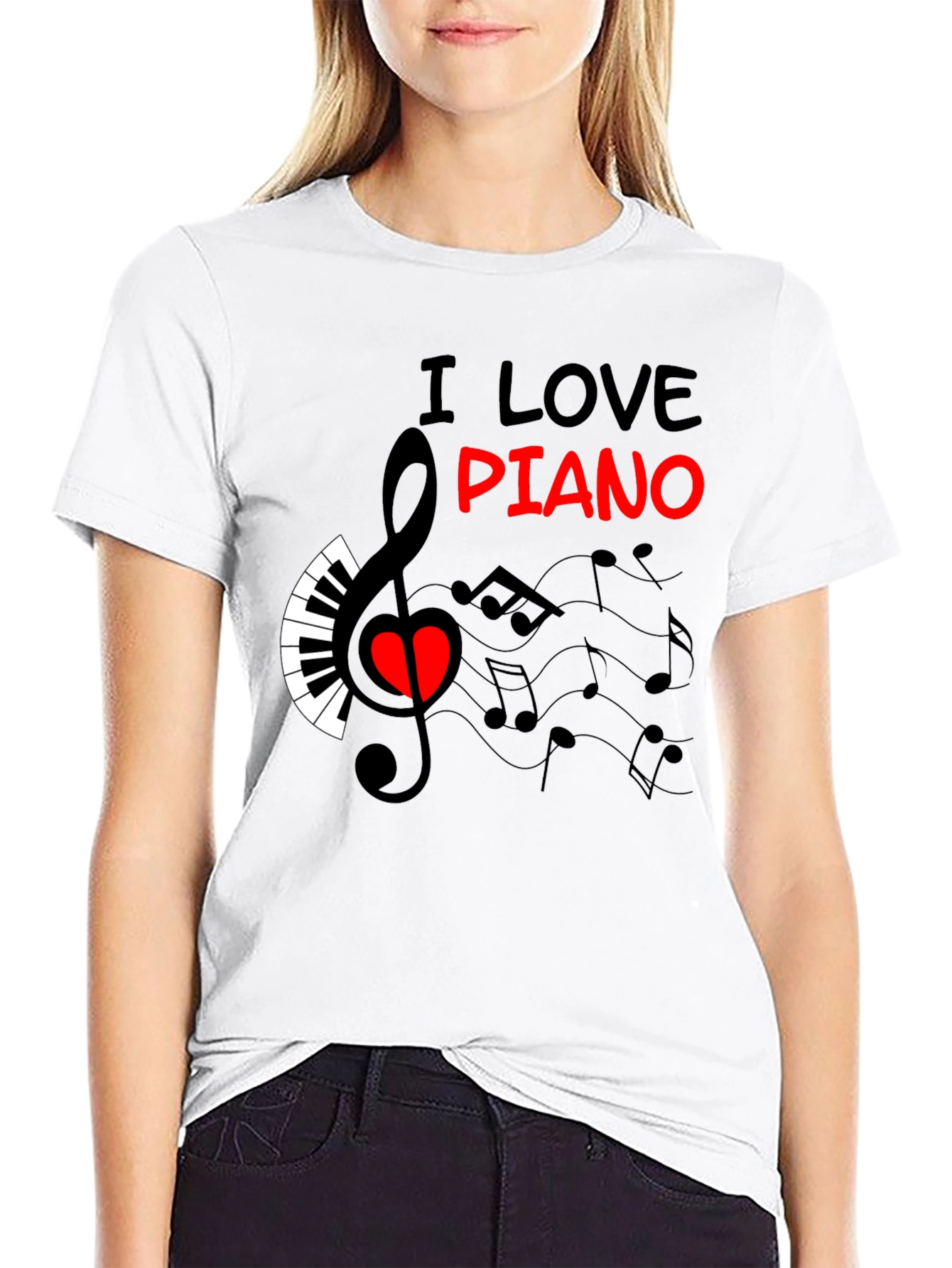 I Love Piano Graphic Tee - Music Lover T-Shirt