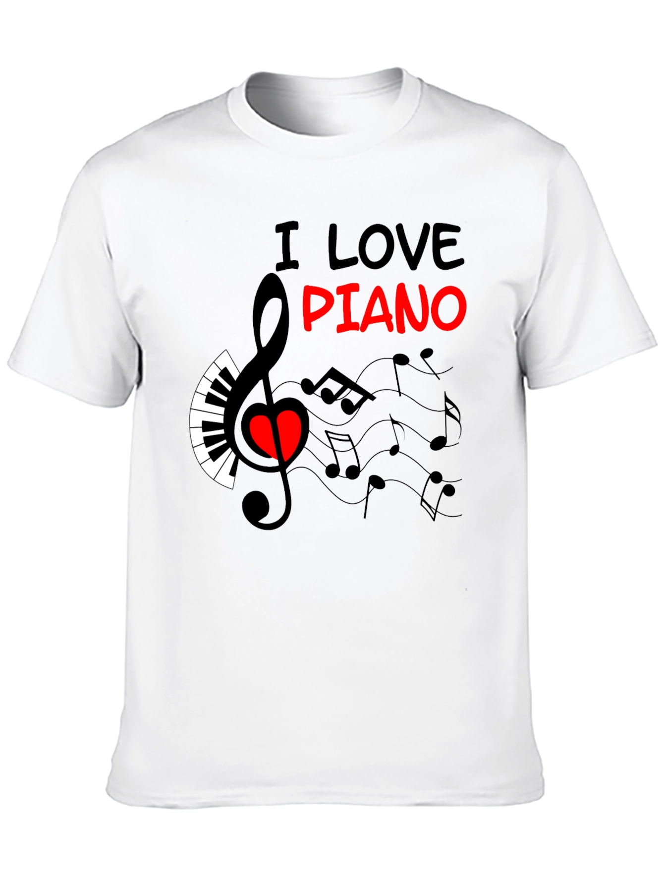 I Love Piano Graphic Tee - Music Lover T-Shirt