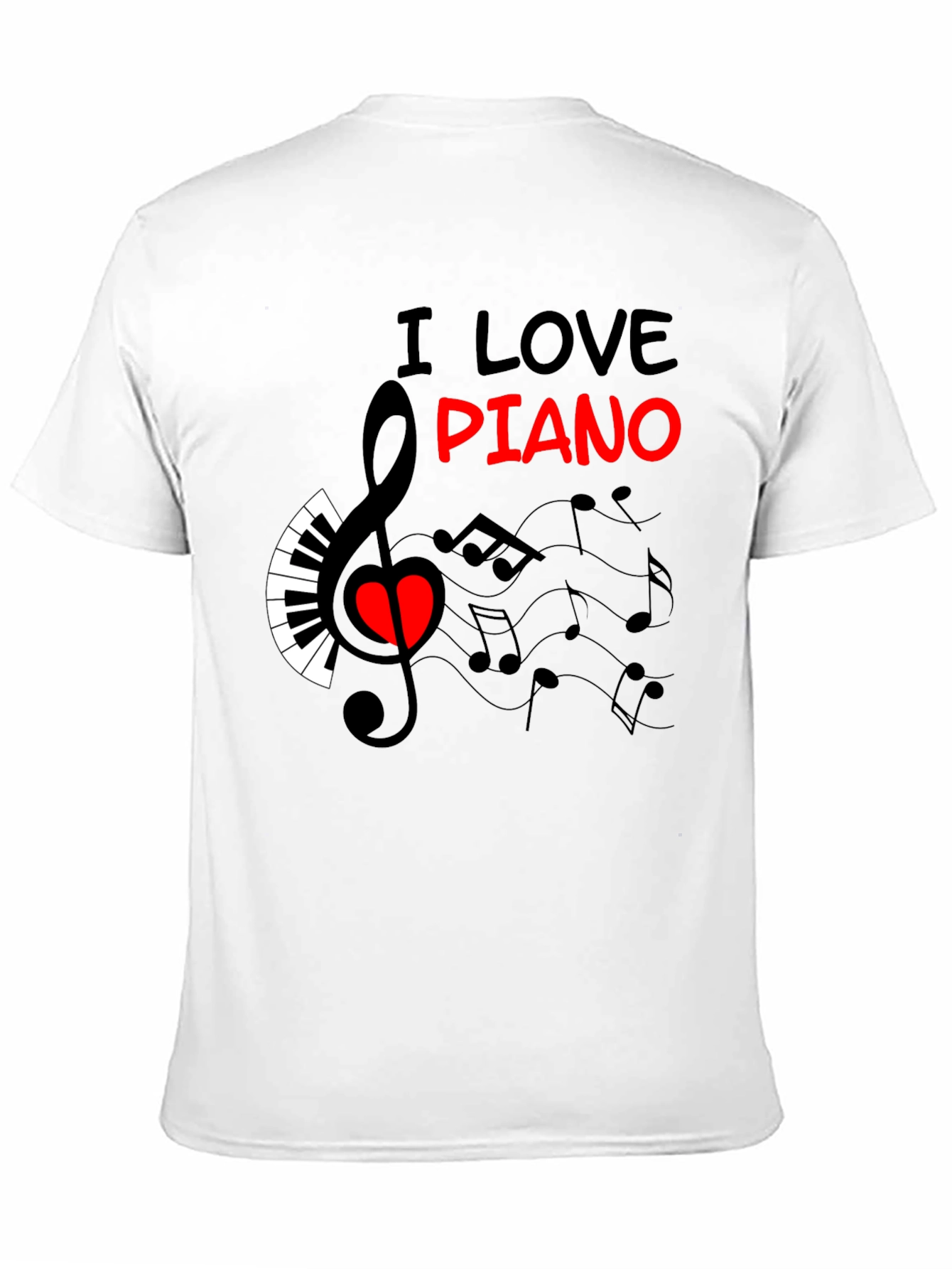 I Love Piano Graphic Tee - Music Lover T-Shirt
