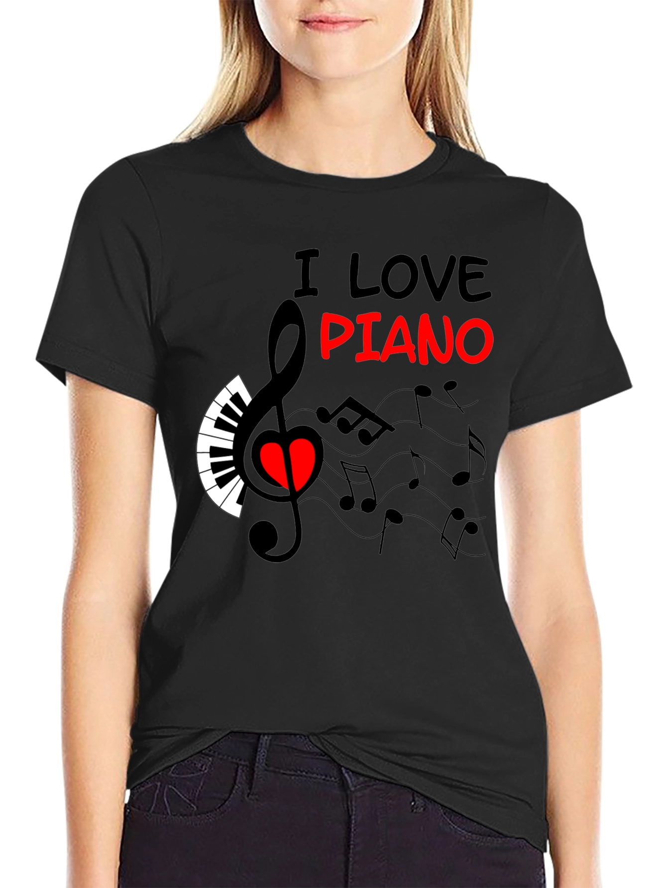 I Love Piano Graphic Tee - Music Lover T-Shirt
