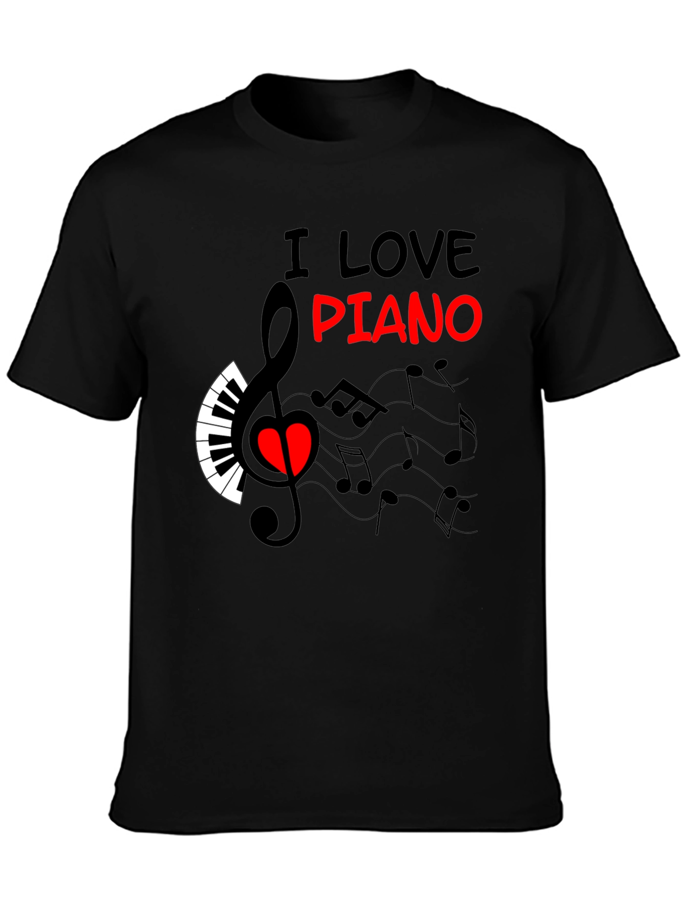 I Love Piano Graphic Tee - Music Lover T-Shirt