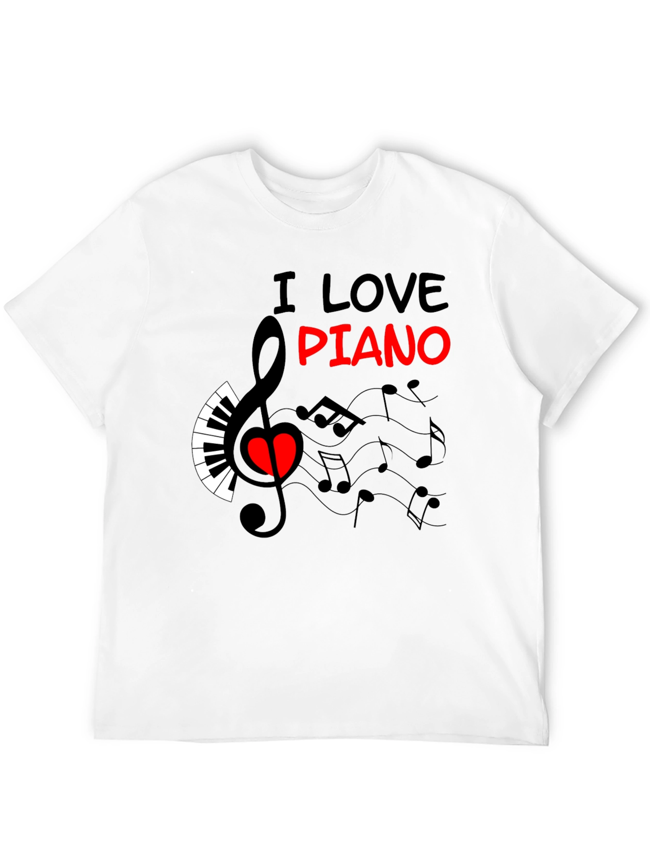 I Love Piano Graphic Tee - Music Lover T-Shirt