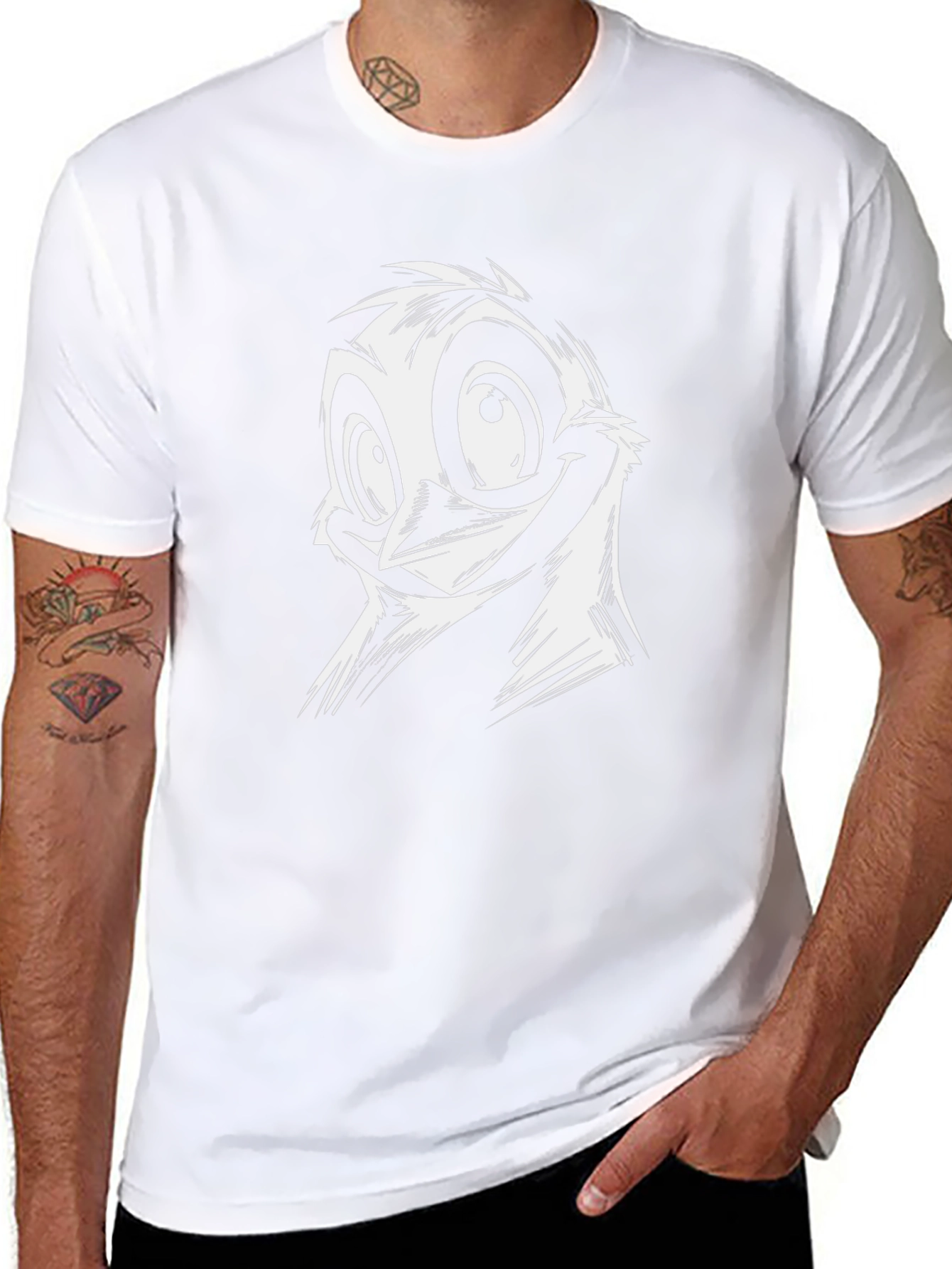 Funny Bird Graphic T-Shirt - Black Cotton Tee