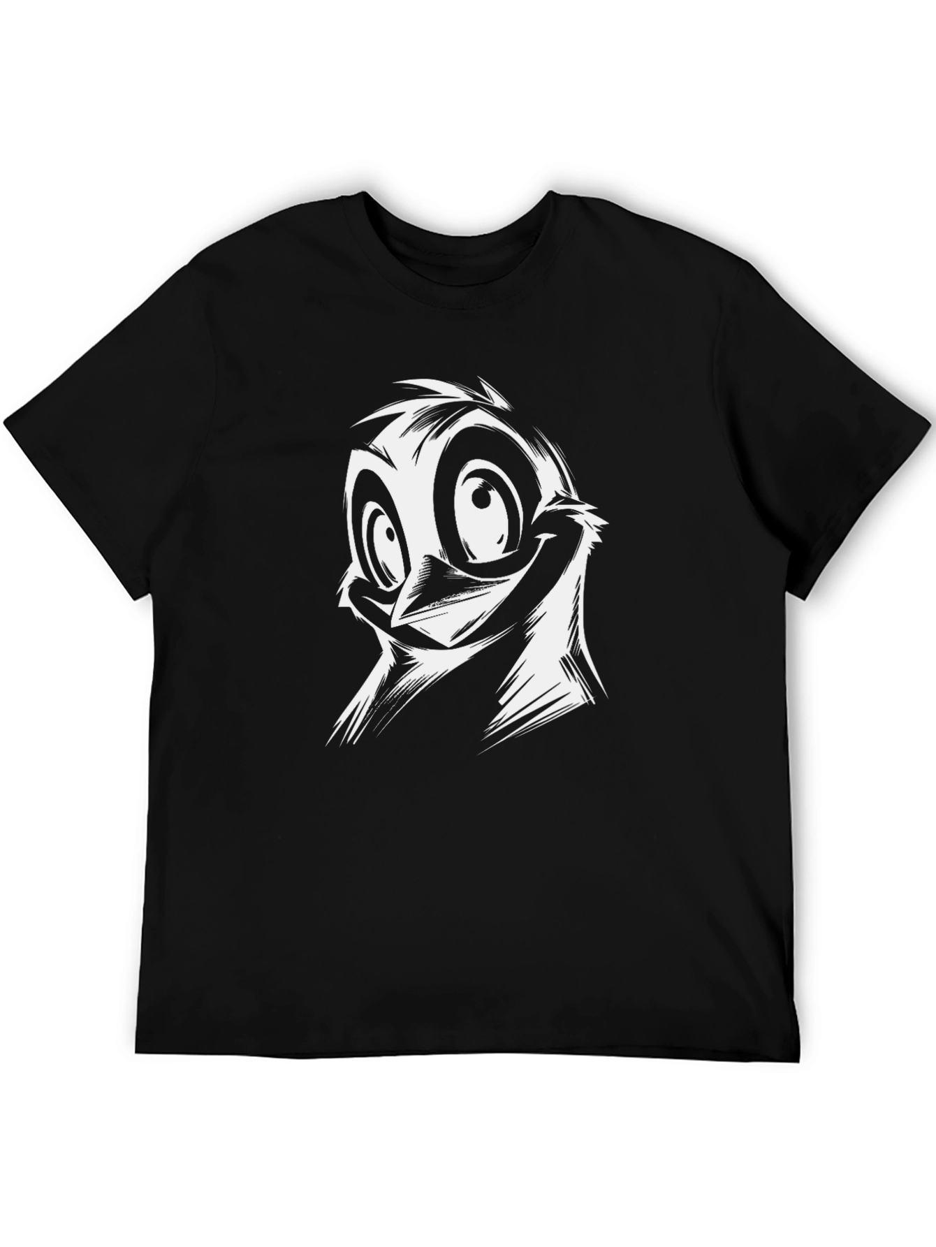 Funny Bird Graphic T-Shirt - Black Cotton Tee