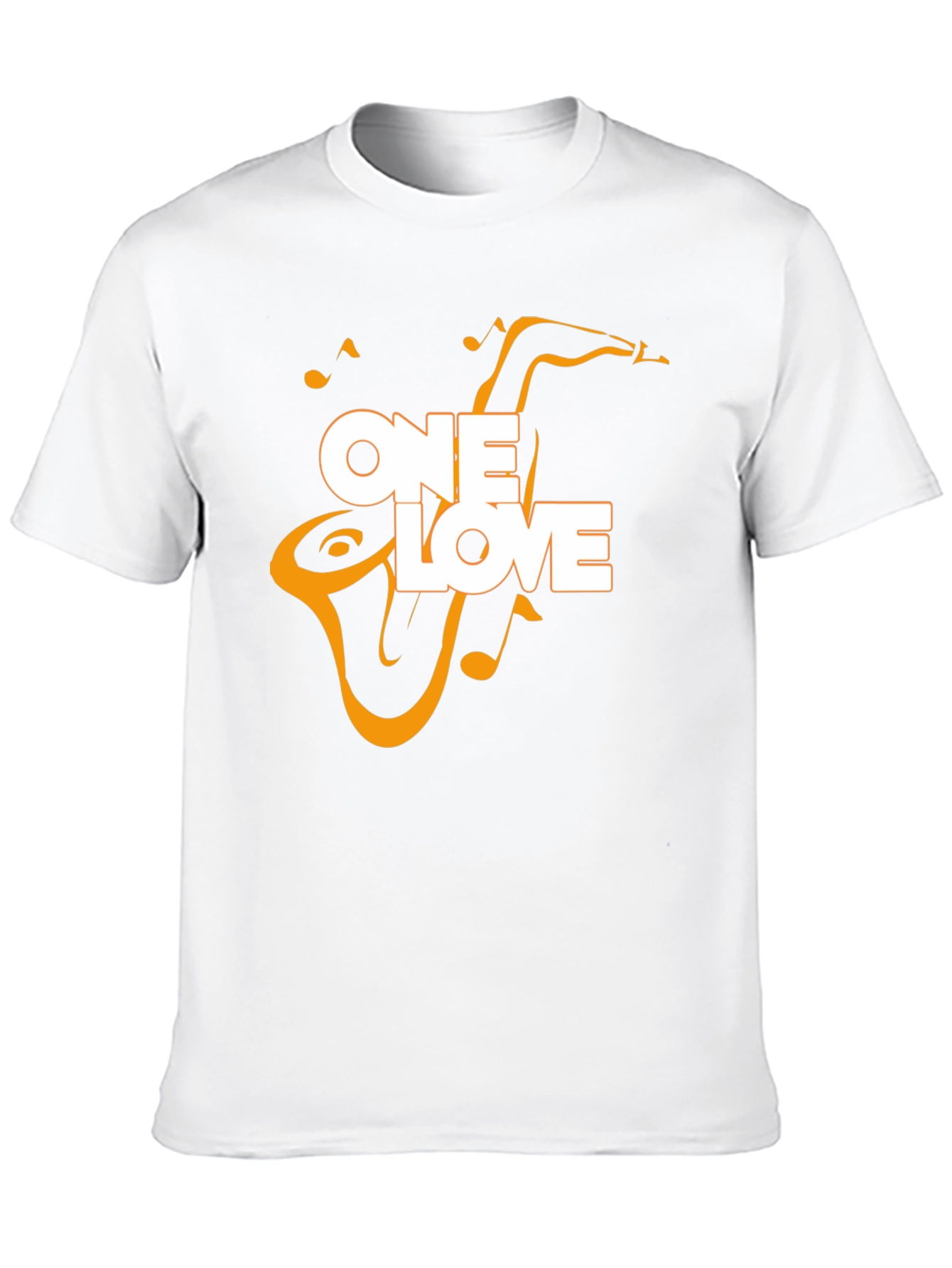 One Love Saxophone Graphic Tee - Black Cotton Blend