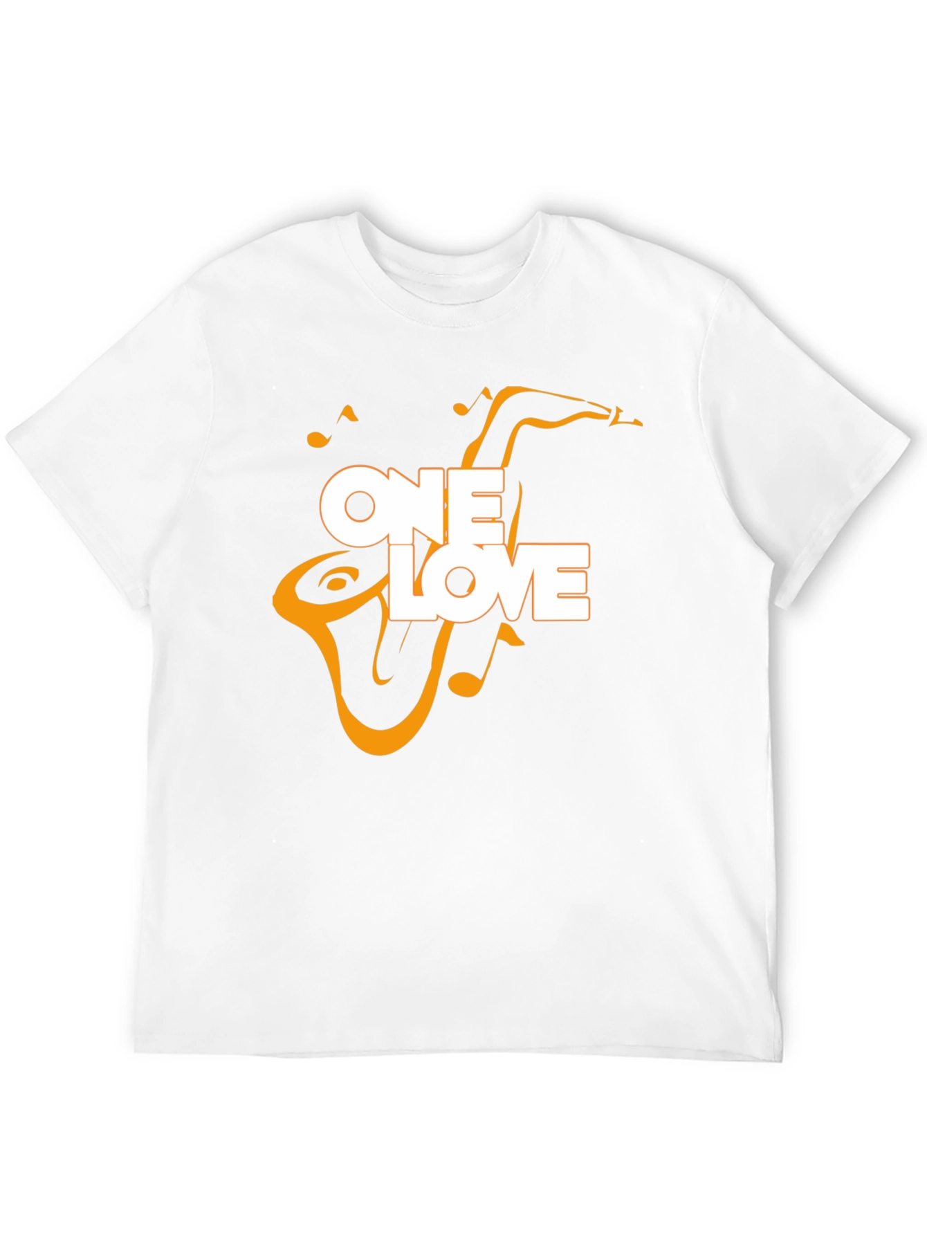 One Love Saxophone Graphic Tee - Black Cotton Blend