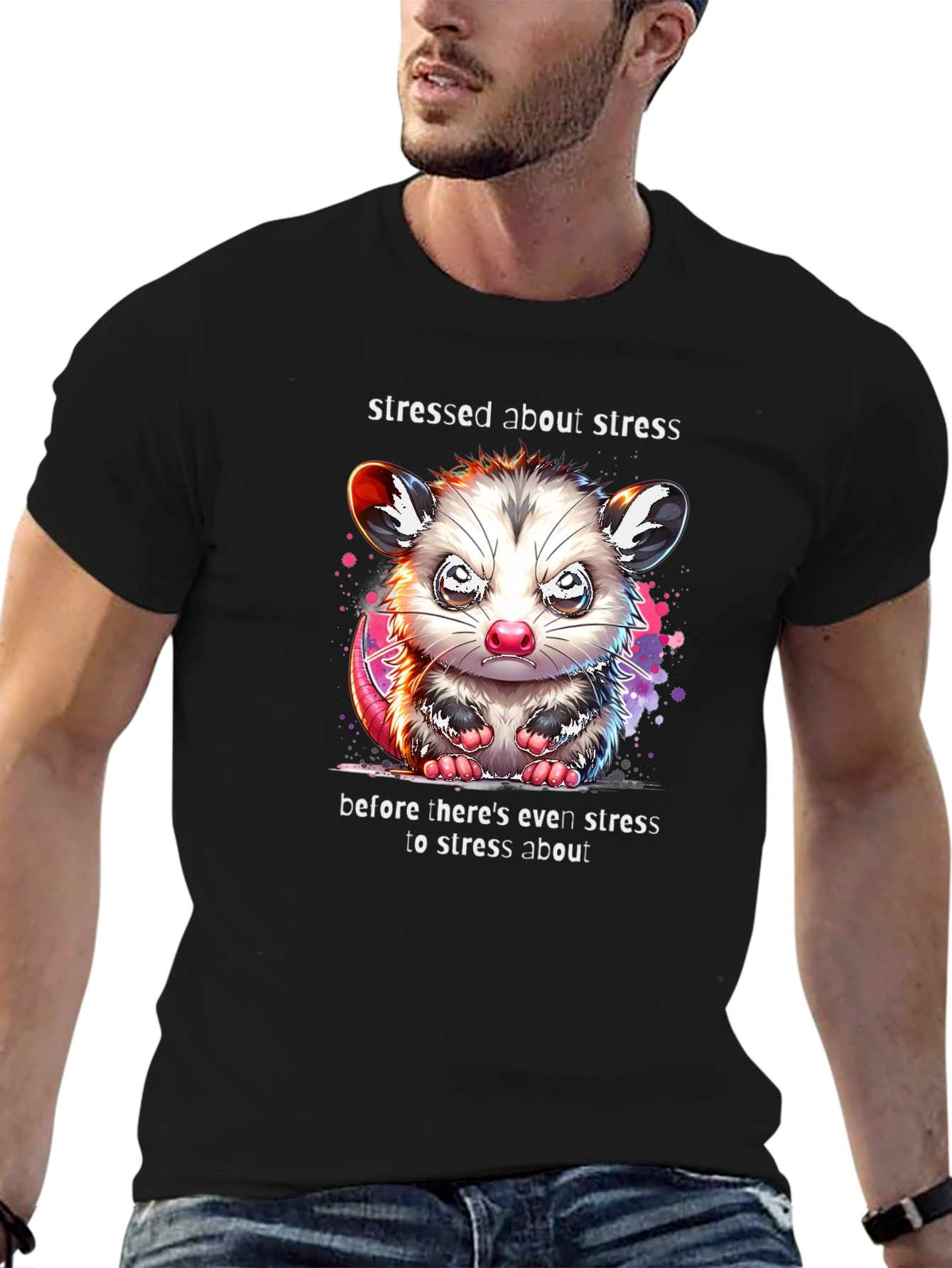 Stressed Opossum T-Shirt - Before Stress Even Exists