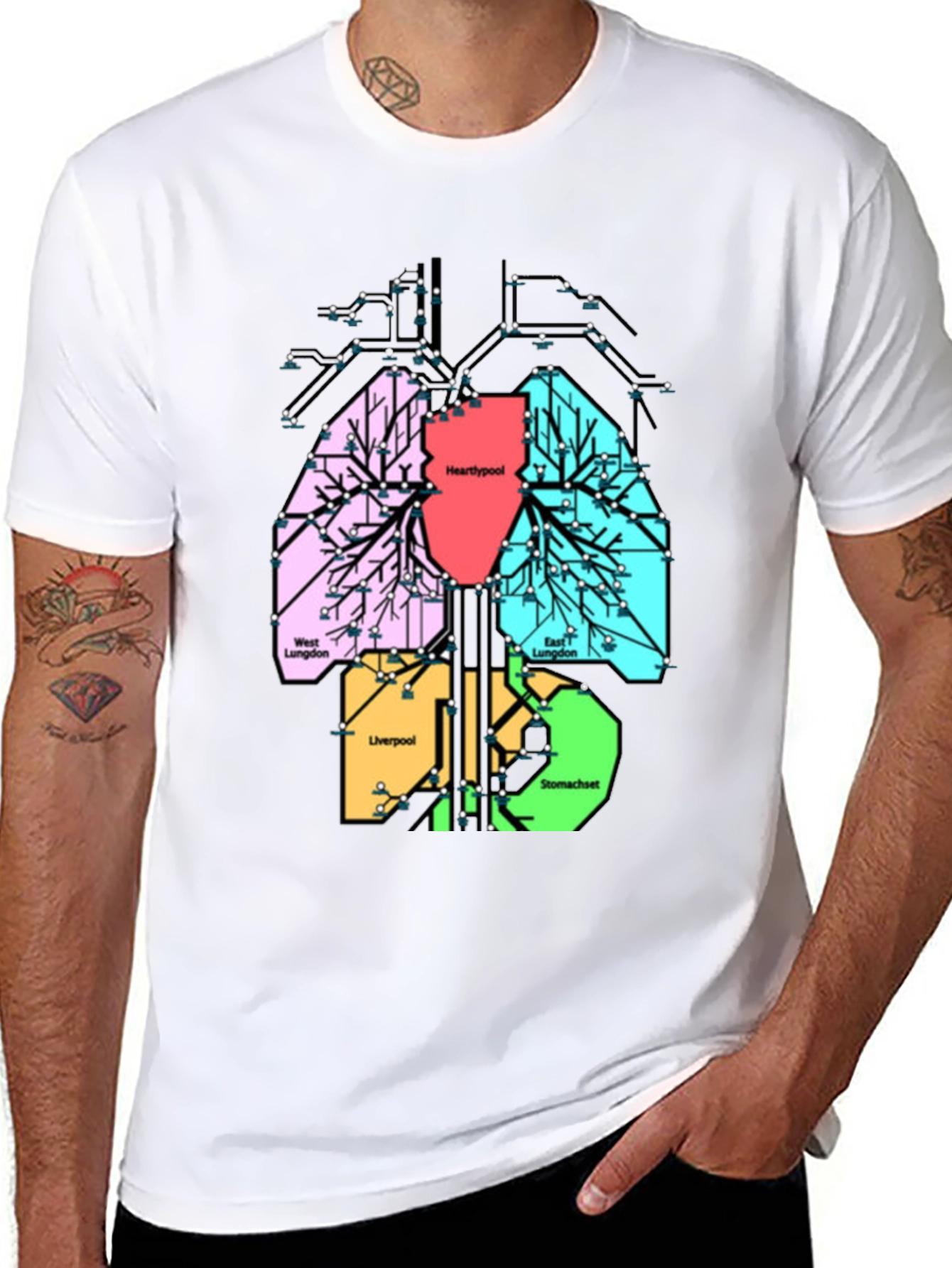 Lung Diagram City Map T-Shirt