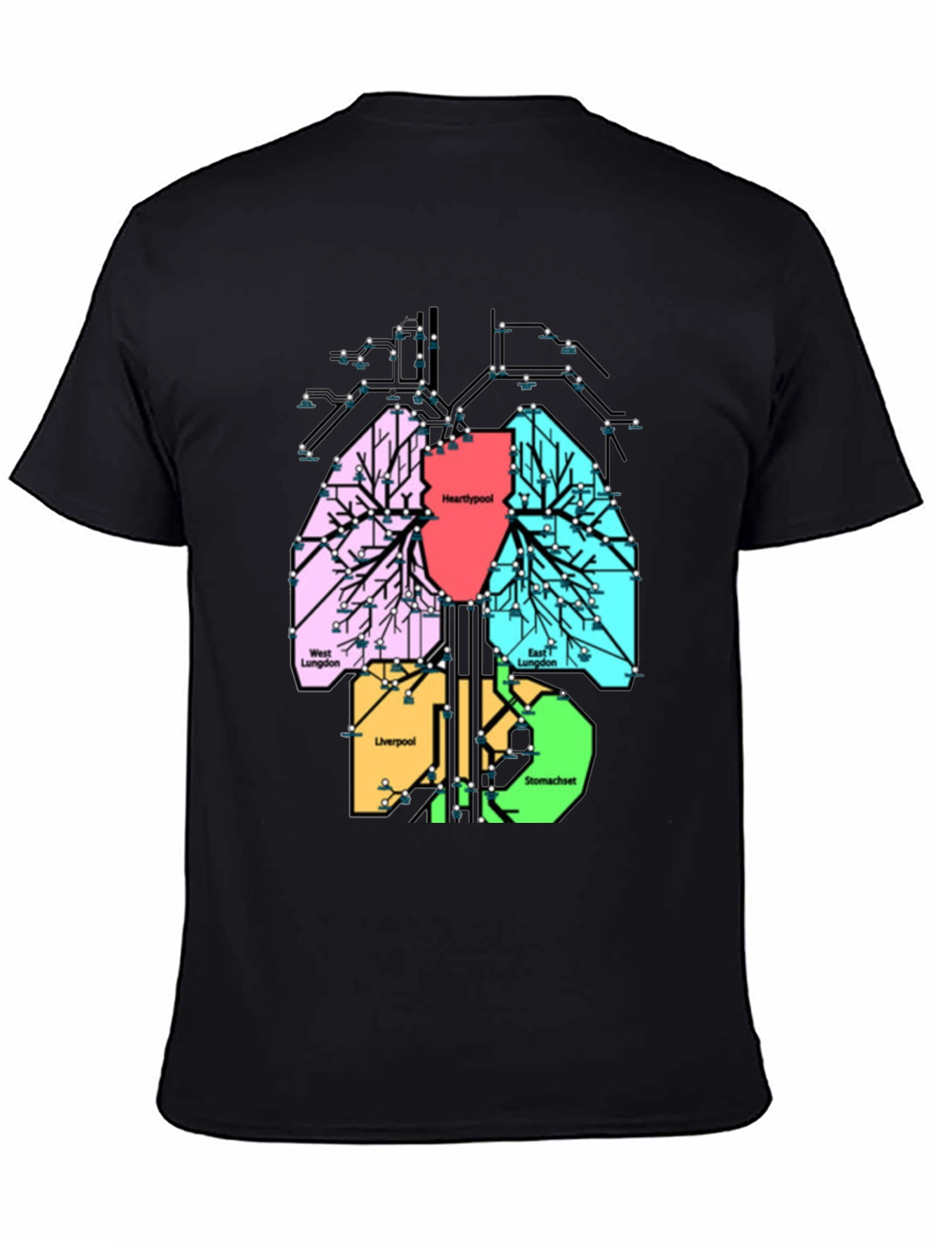 Lung Diagram City Map T-Shirt