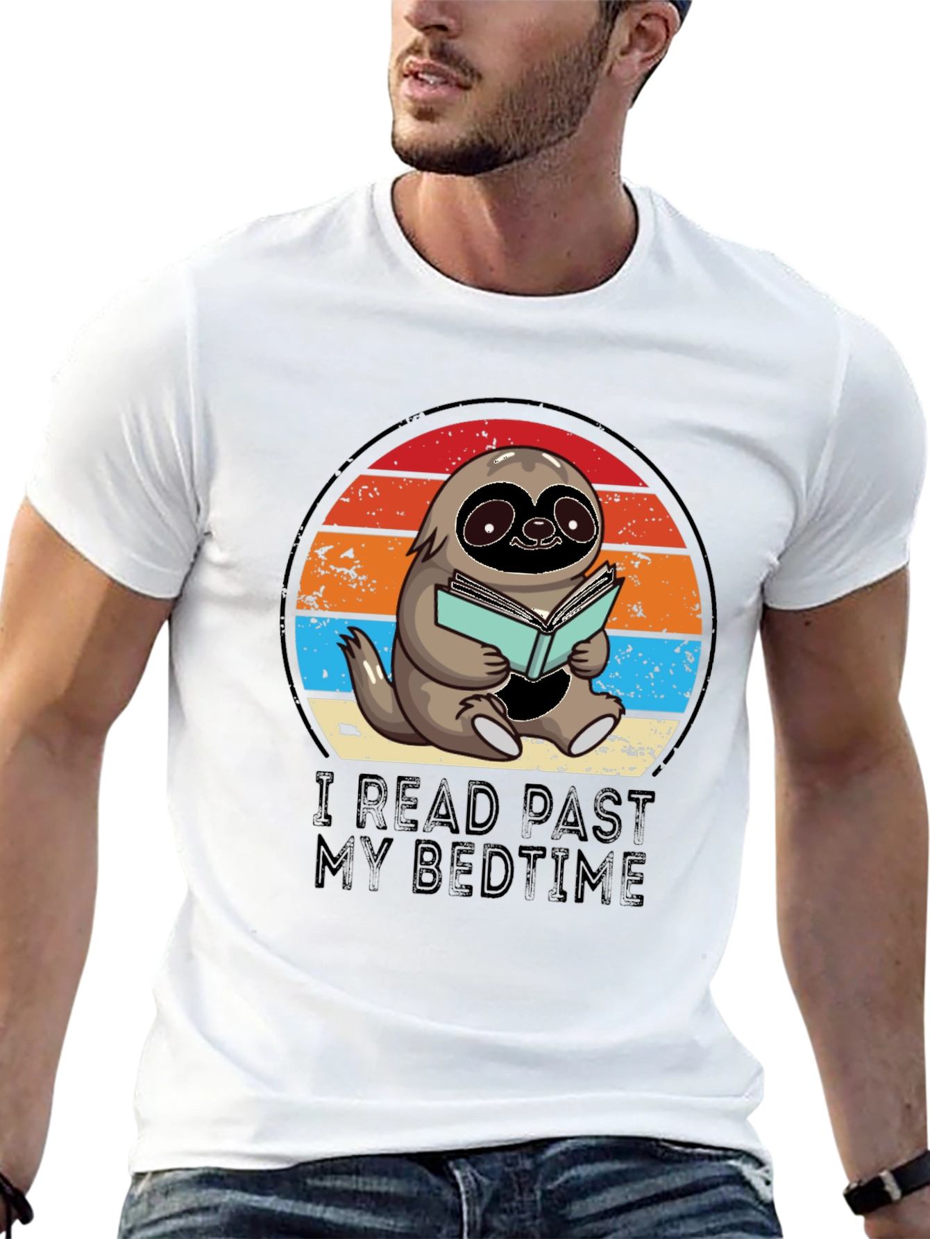 Funny Sloth Reading T-Shirt