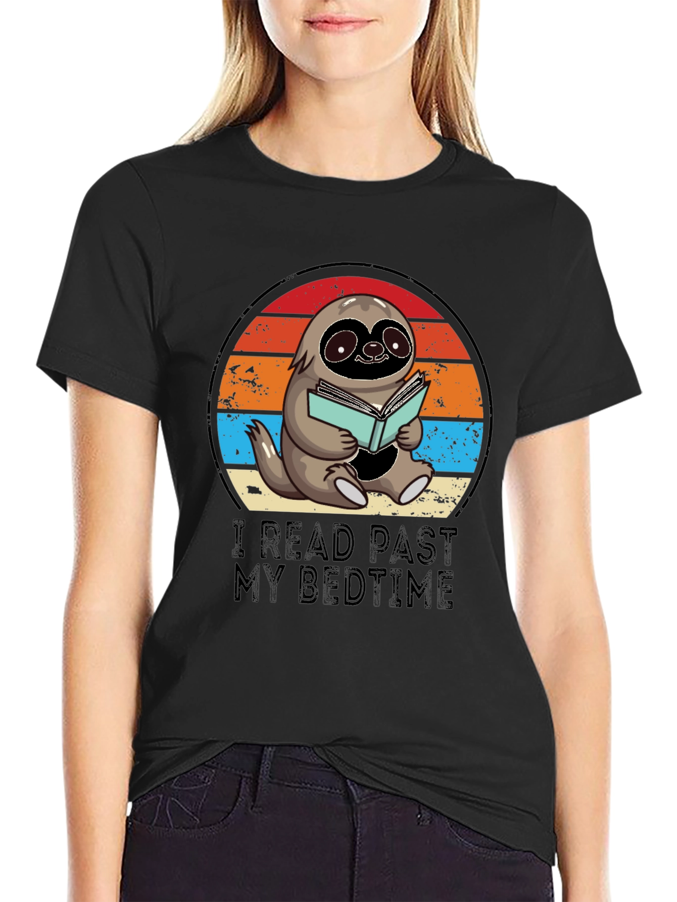 Funny Sloth Reading T-Shirt