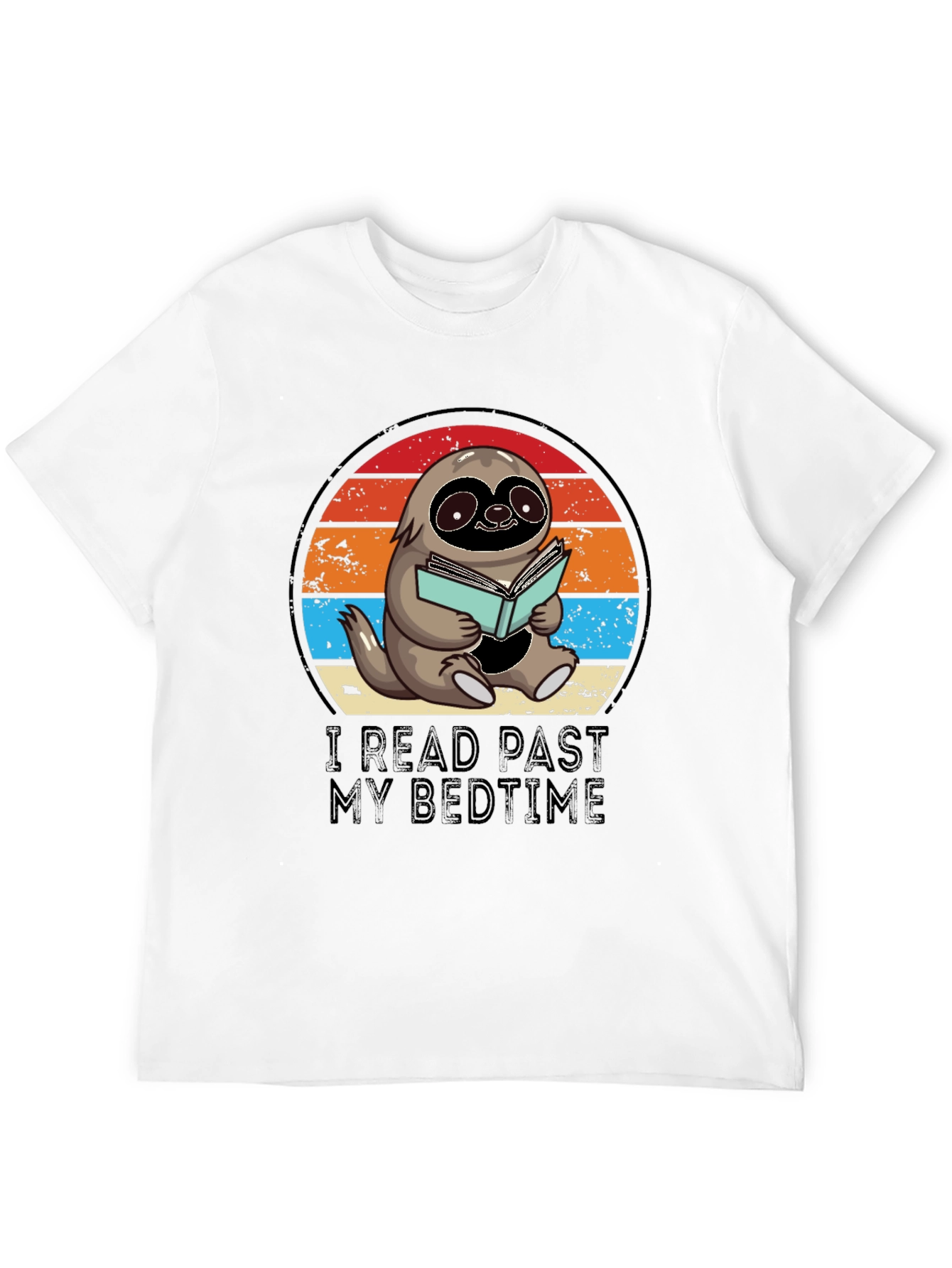 Funny Sloth Reading T-Shirt