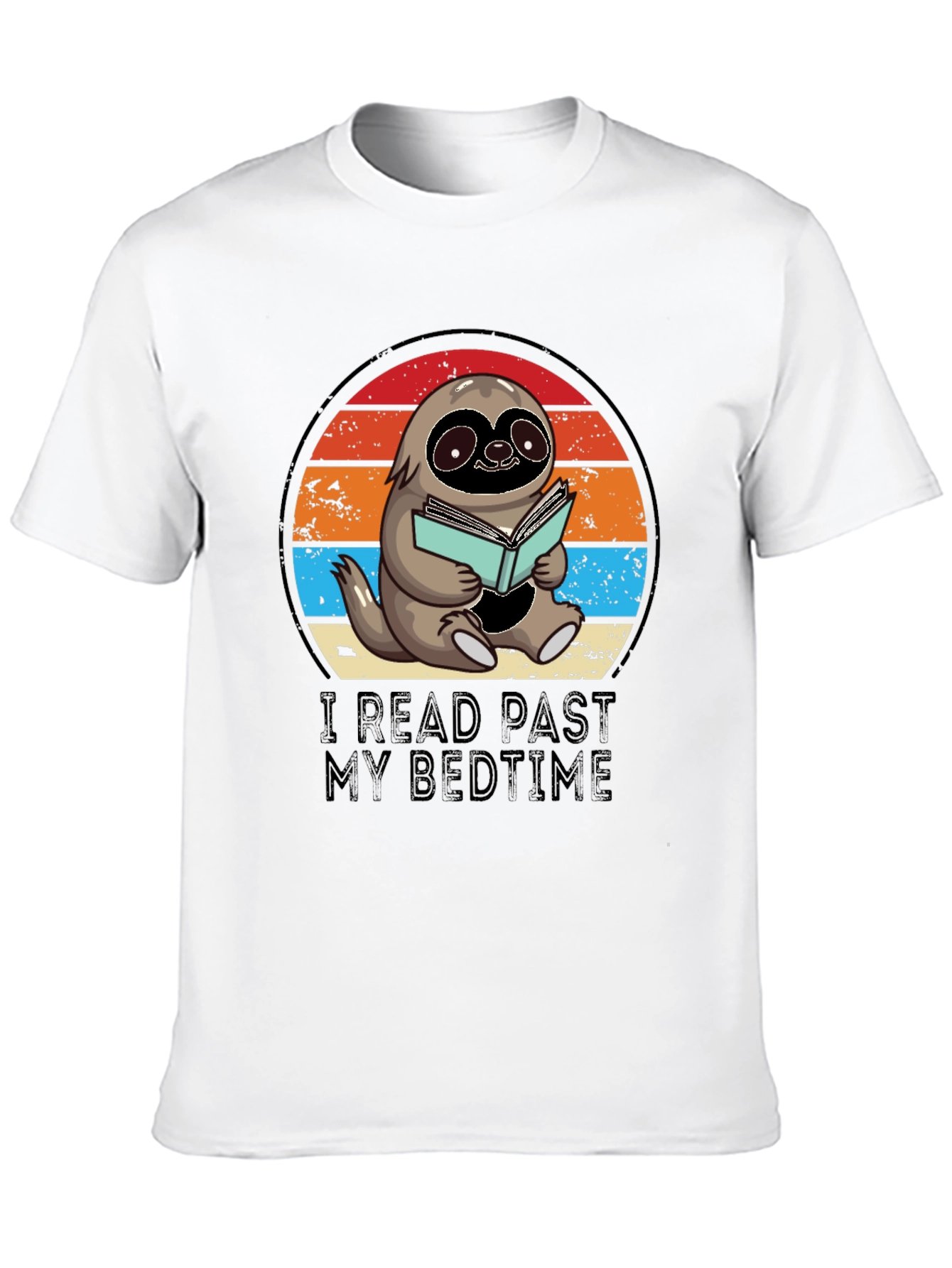 Funny Sloth Reading T-Shirt