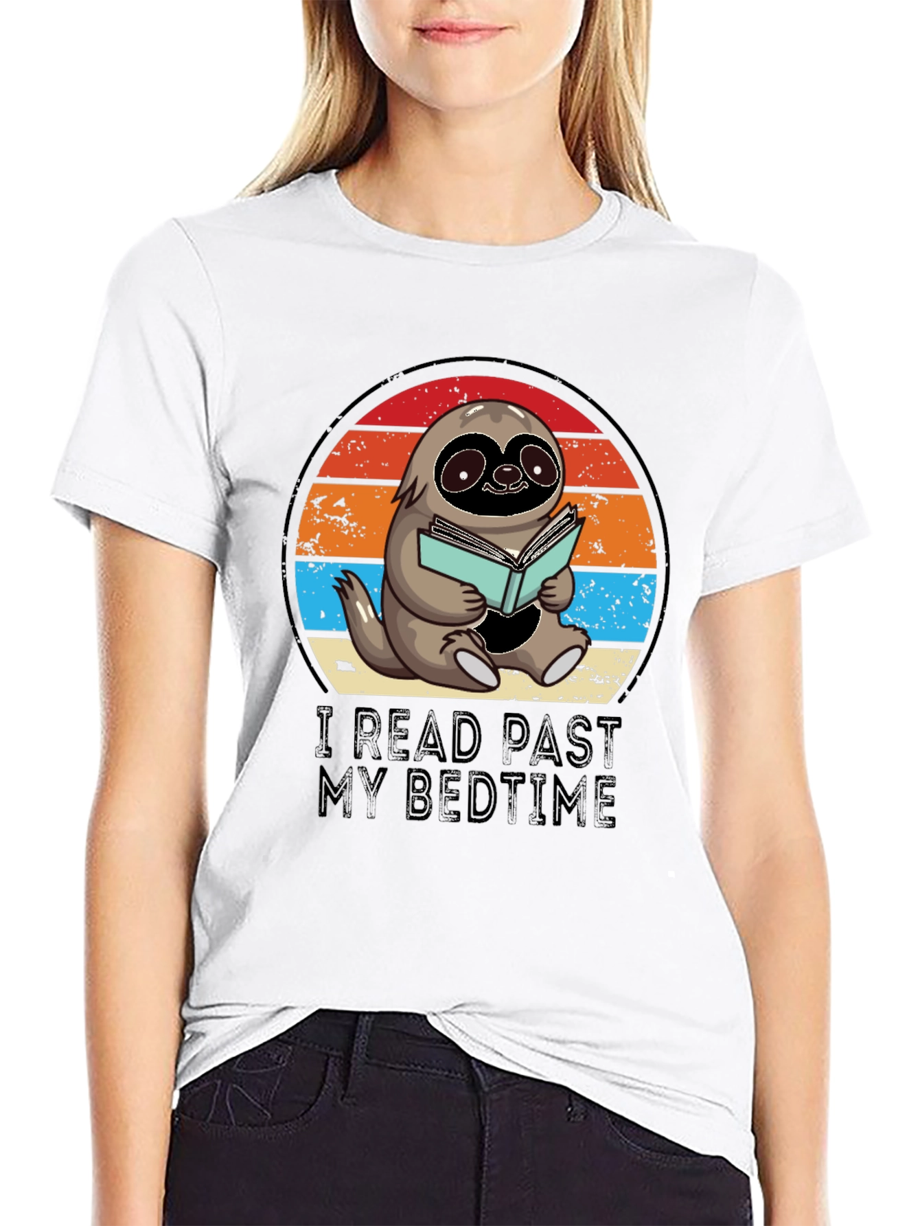 Funny Sloth Reading T-Shirt