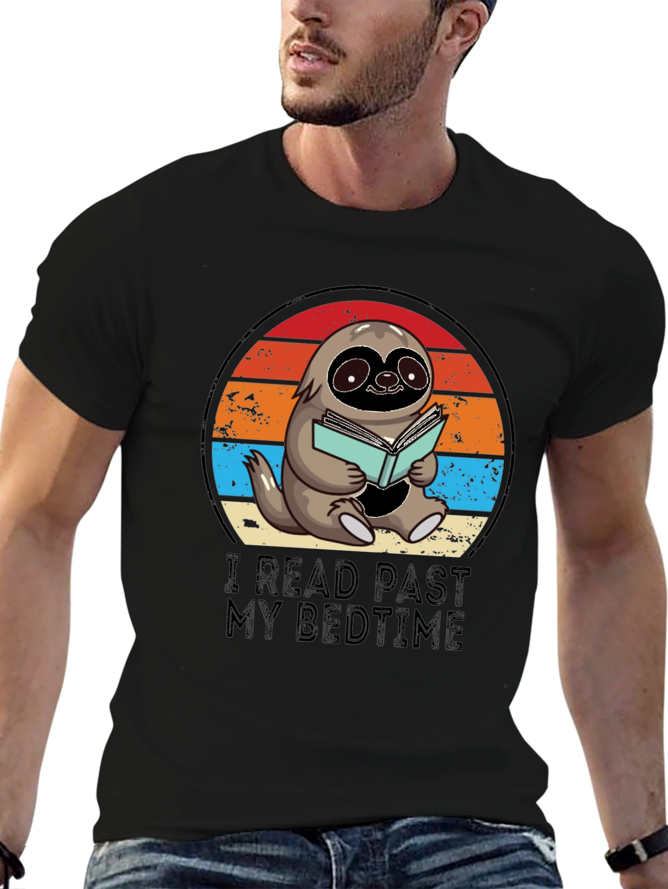 Funny Sloth Reading T-Shirt