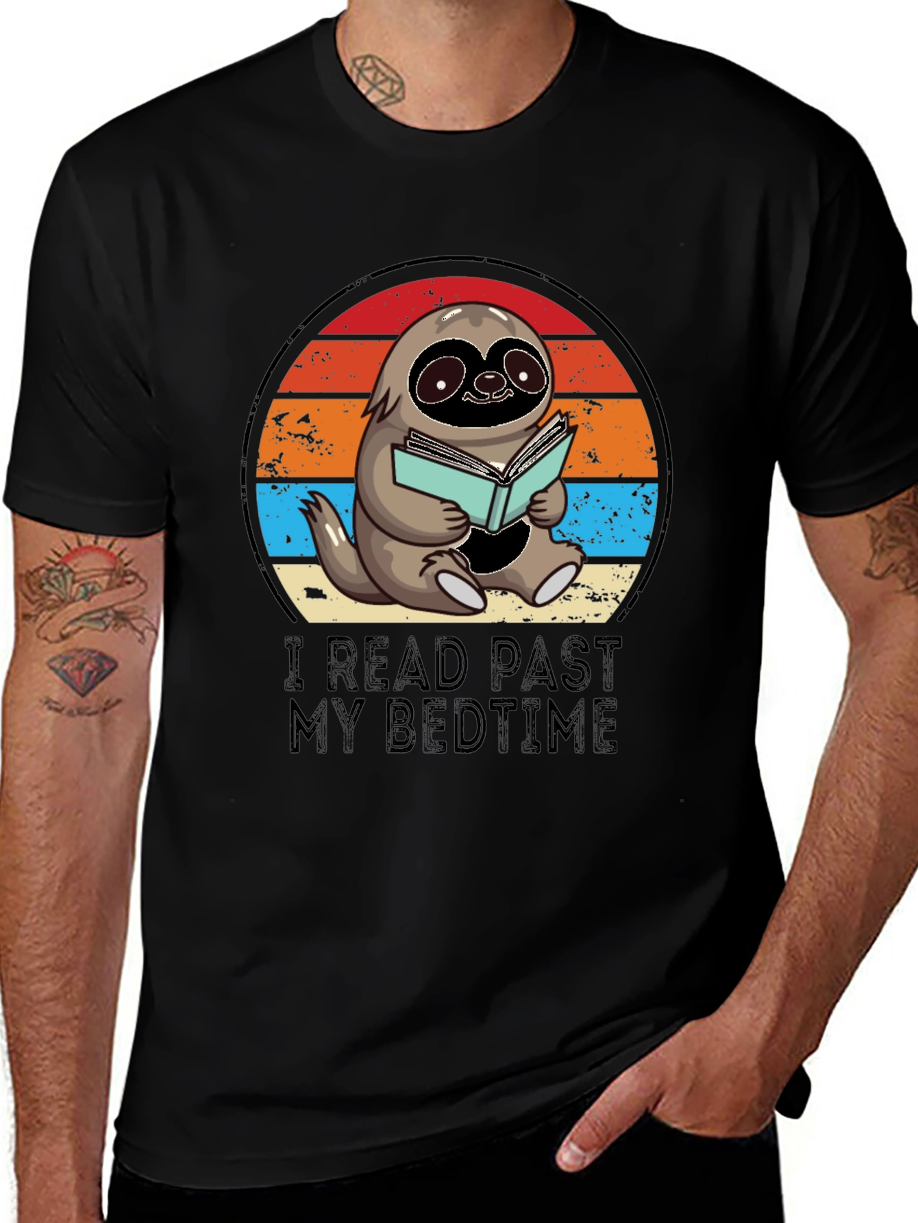 Funny Sloth Reading T-Shirt