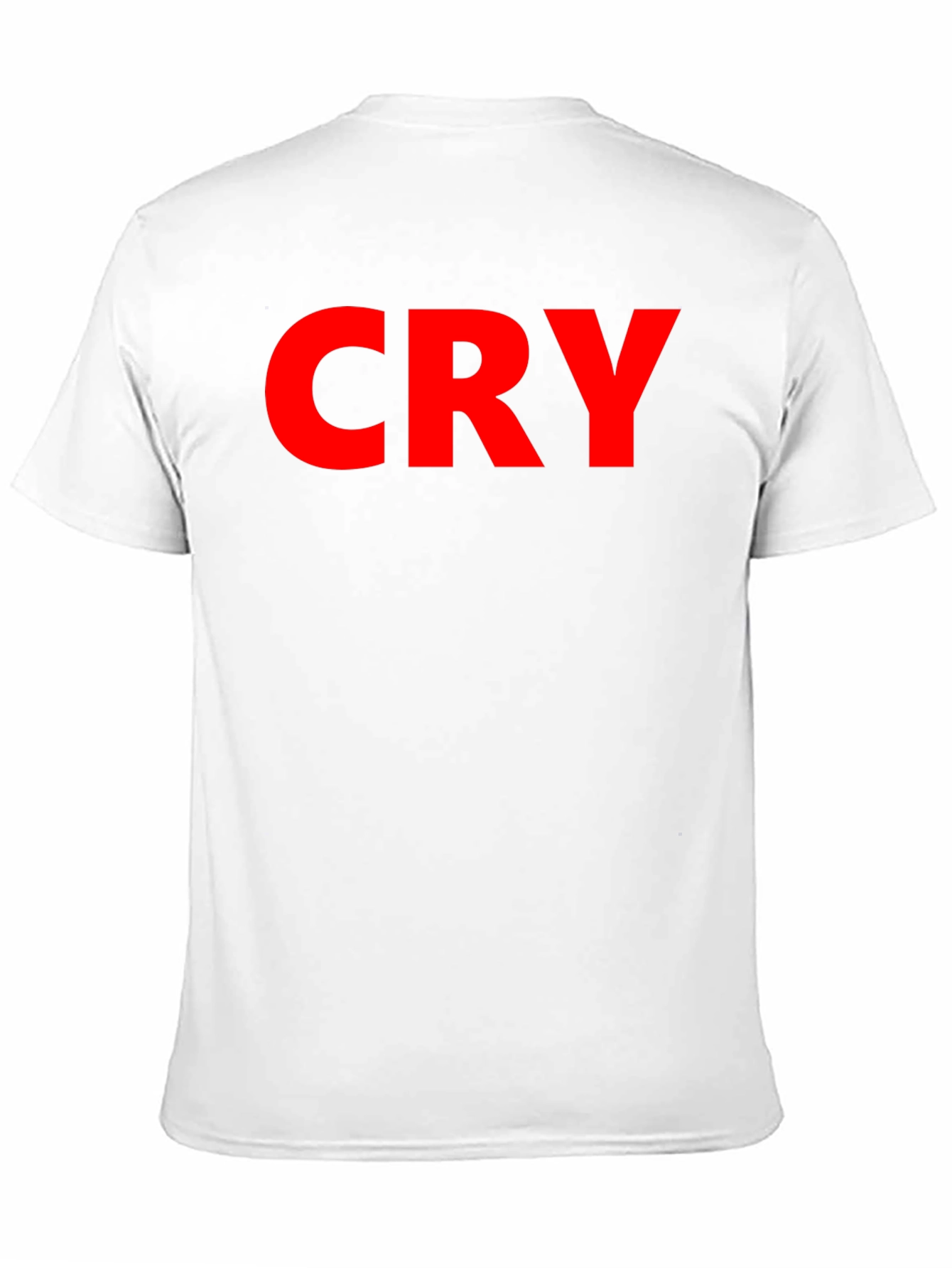 CRY Graphic Tee - Bold Red Text Casual Style