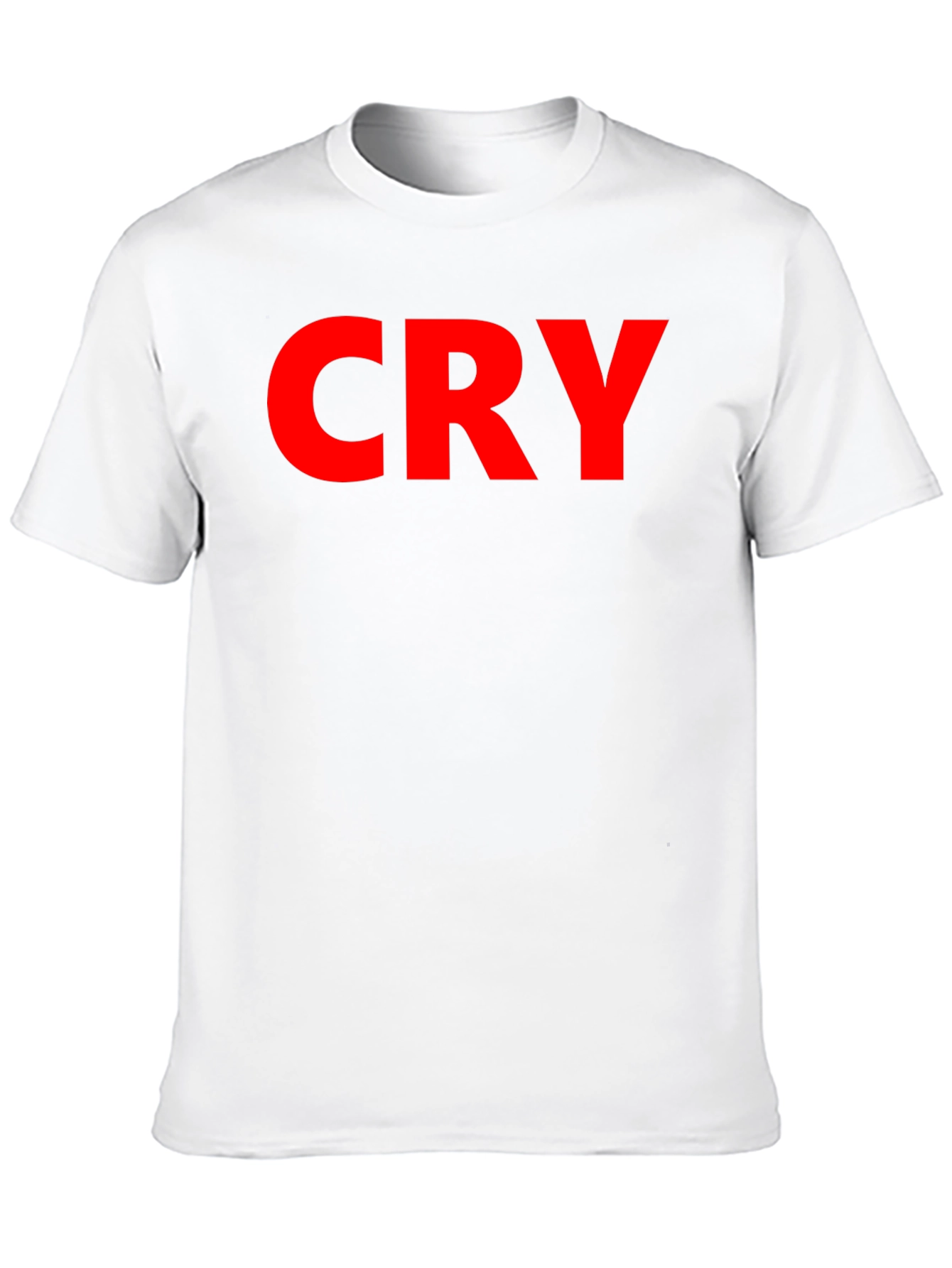CRY Graphic Tee - Bold Red Text Casual Style