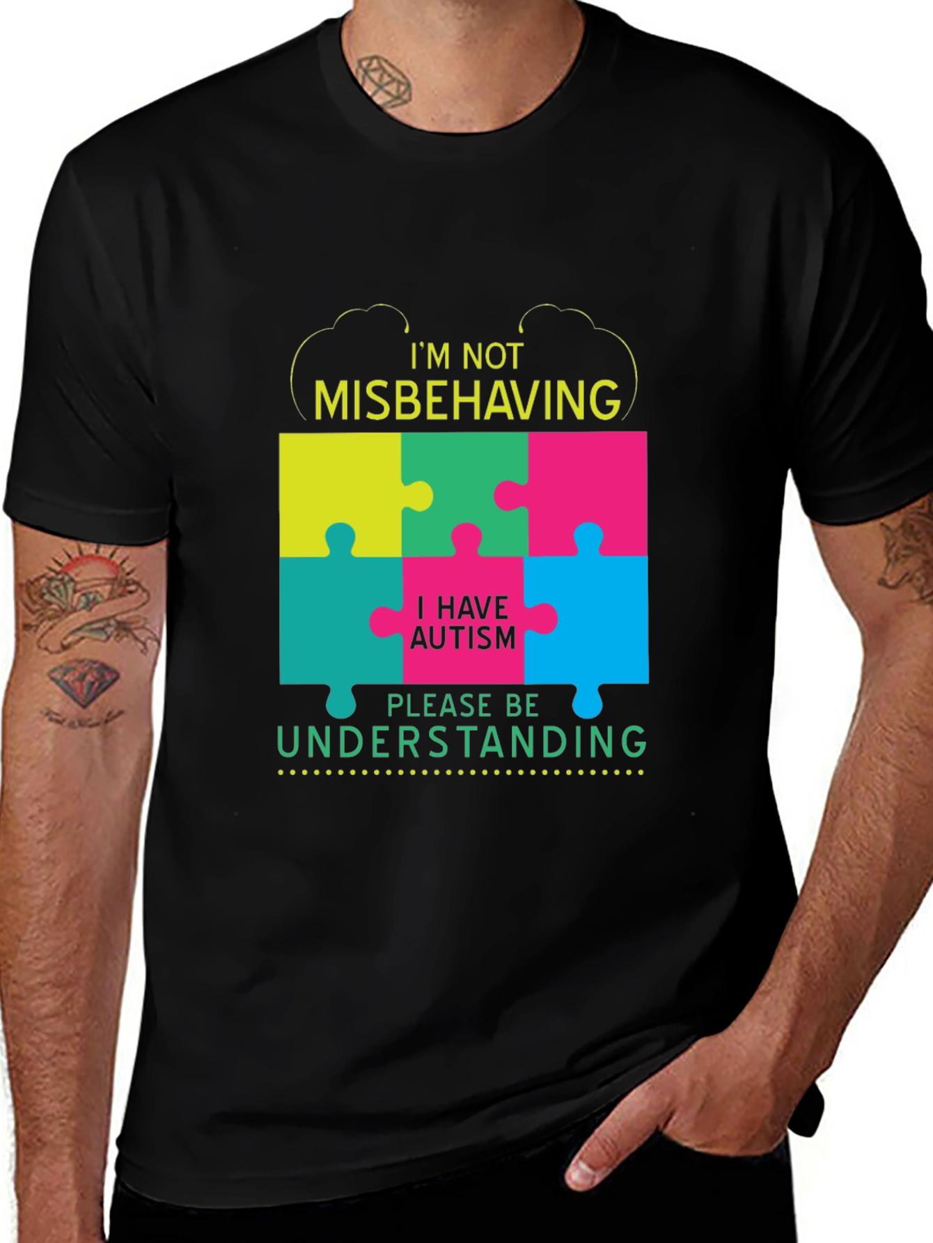Autism Awareness T-Shirt - Im Not Misbehaving