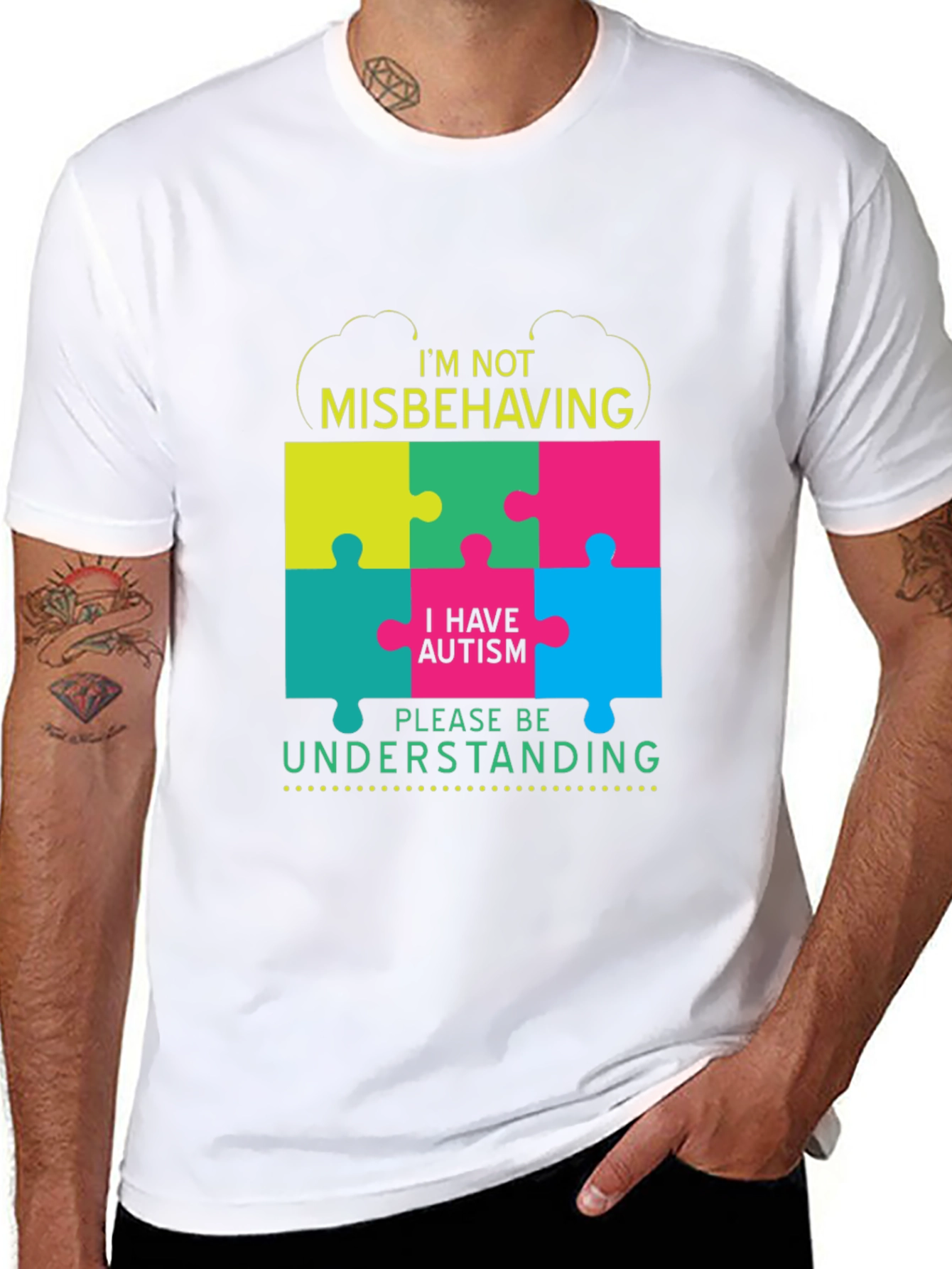 Autism Awareness T-Shirt - Im Not Misbehaving