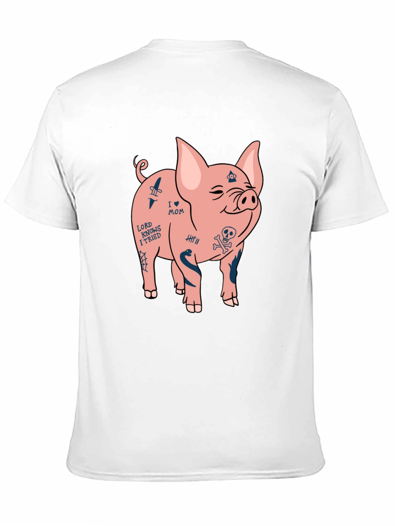 Tattooed Pig Graphic Tee - Mens Black T-Shirt