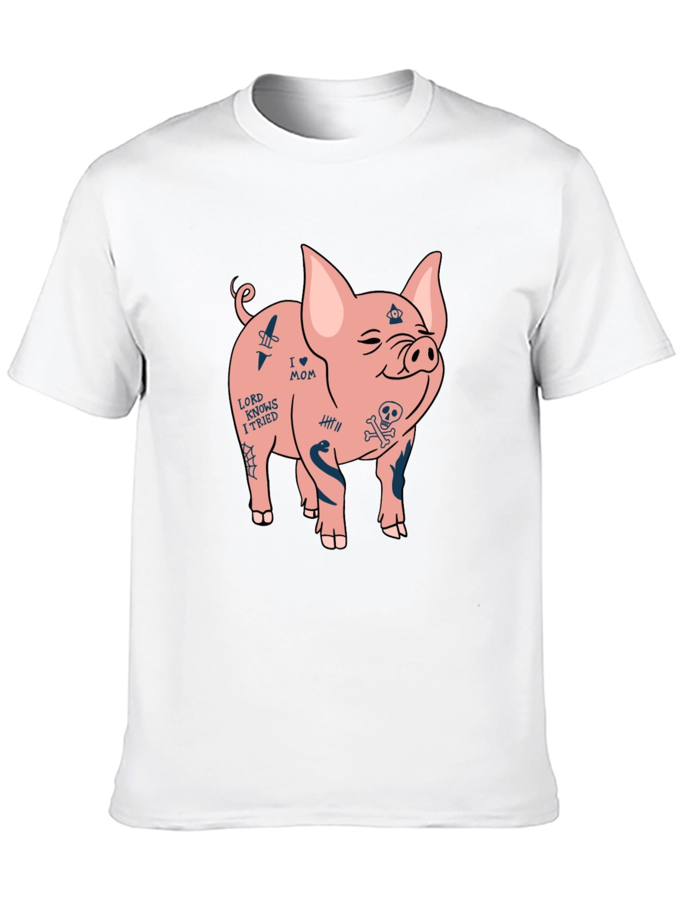 Tattooed Pig Graphic Tee - Mens Black T-Shirt