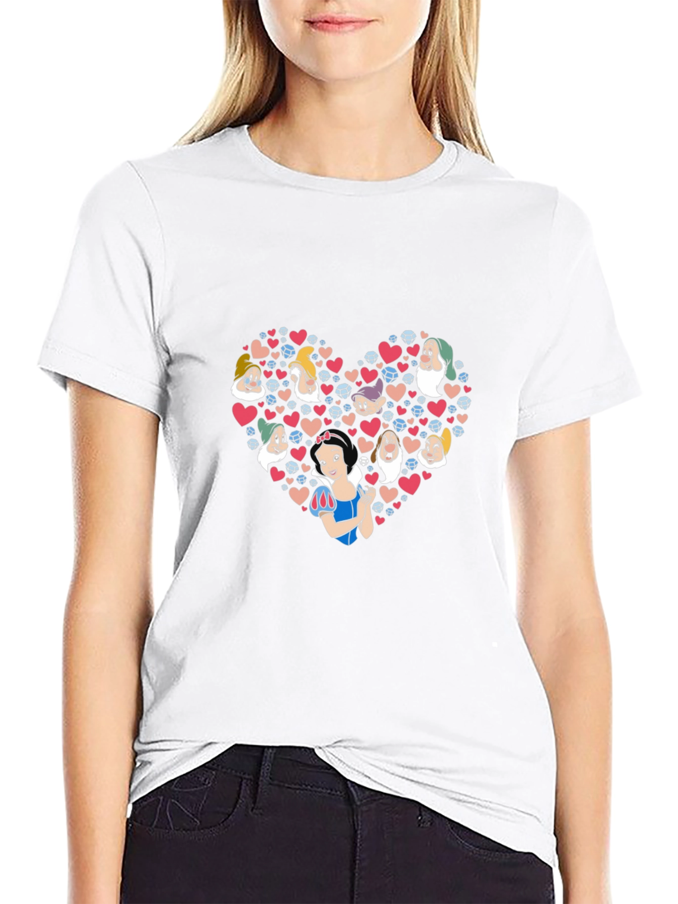 Snow White & Dwarfs Heart T-Shirt