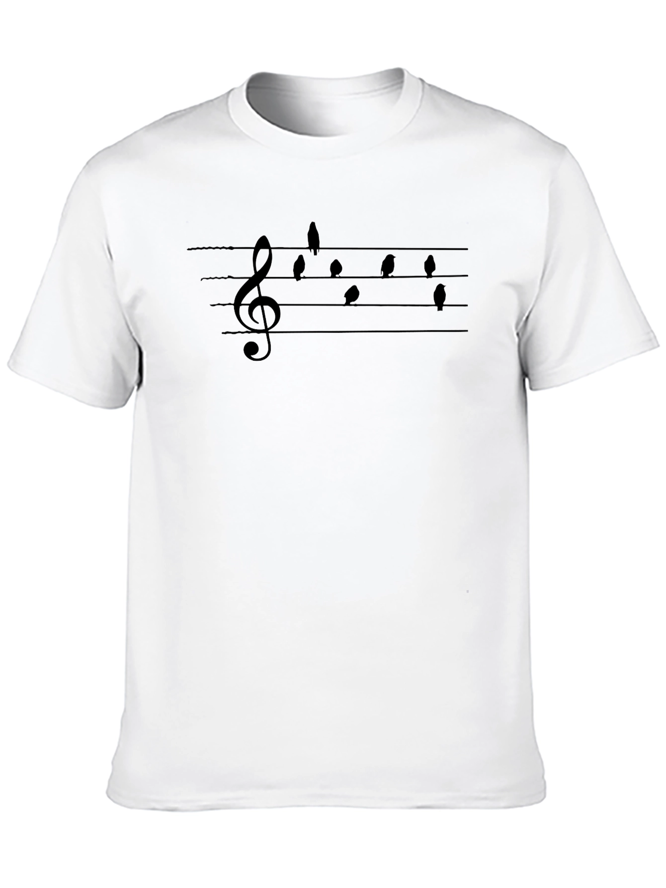 Musical Birds T-Shirt - Black Graphic Tee