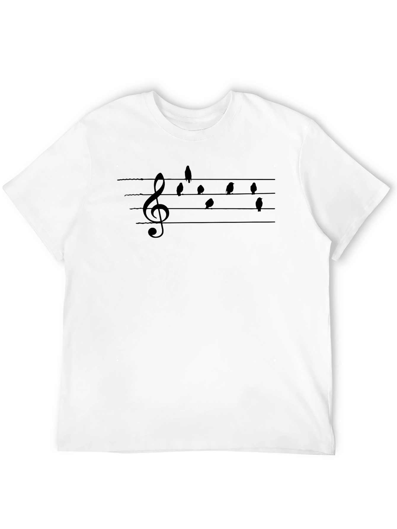 Musical Birds T-Shirt - Black Graphic Tee