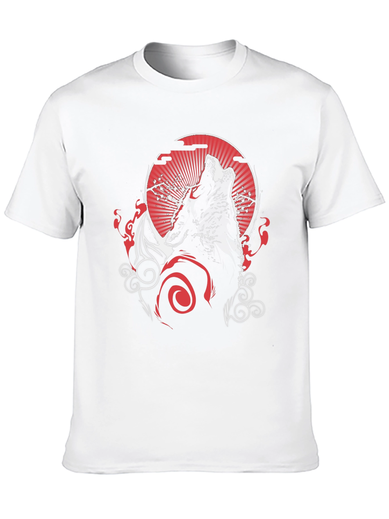 Wolf Howling at Moon Graphic Tee - Black