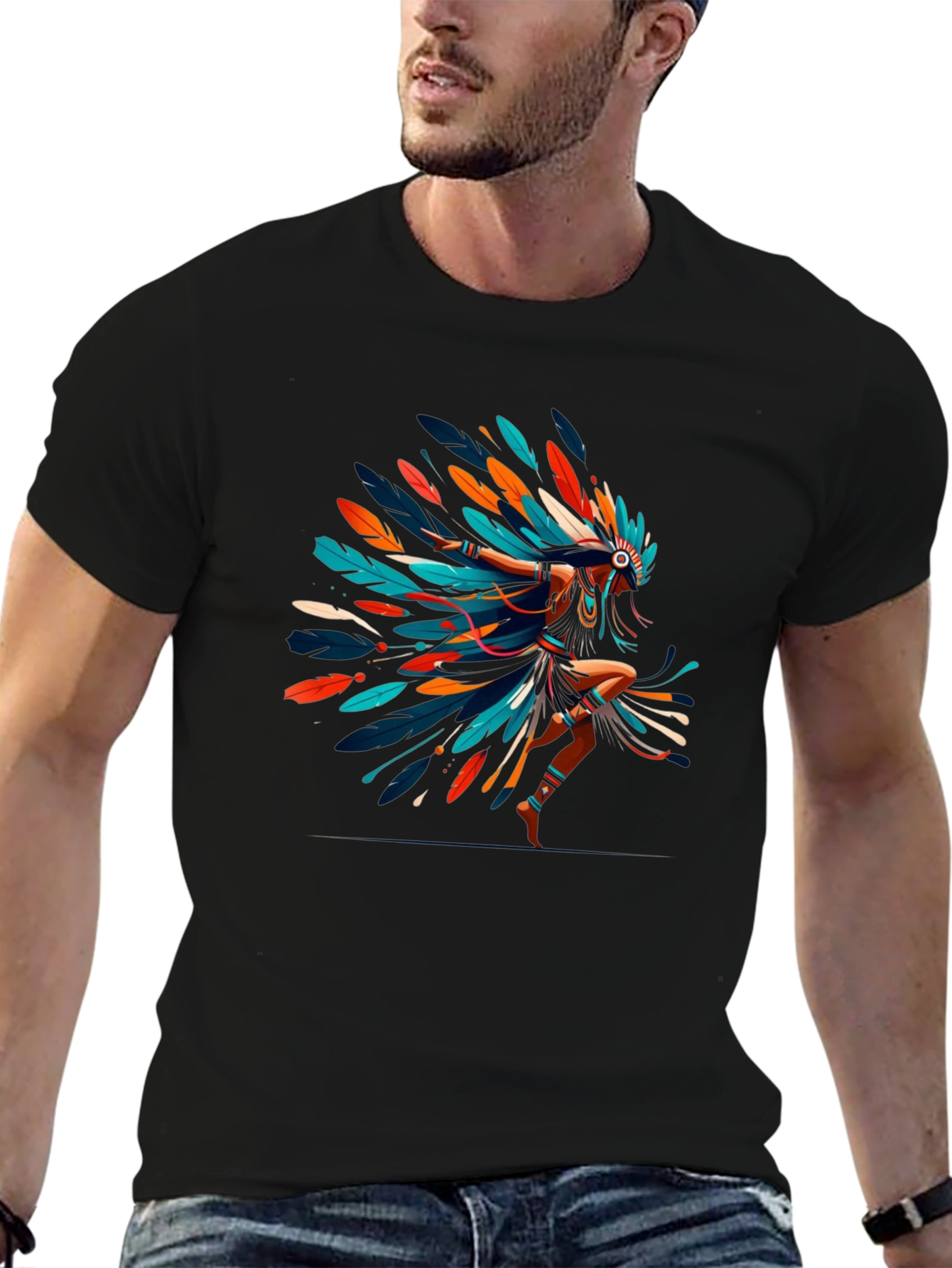 Feather Headdress Graphic T-Shirt