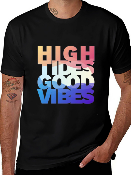 High Tides Good Vibes Graphic Tee - Black