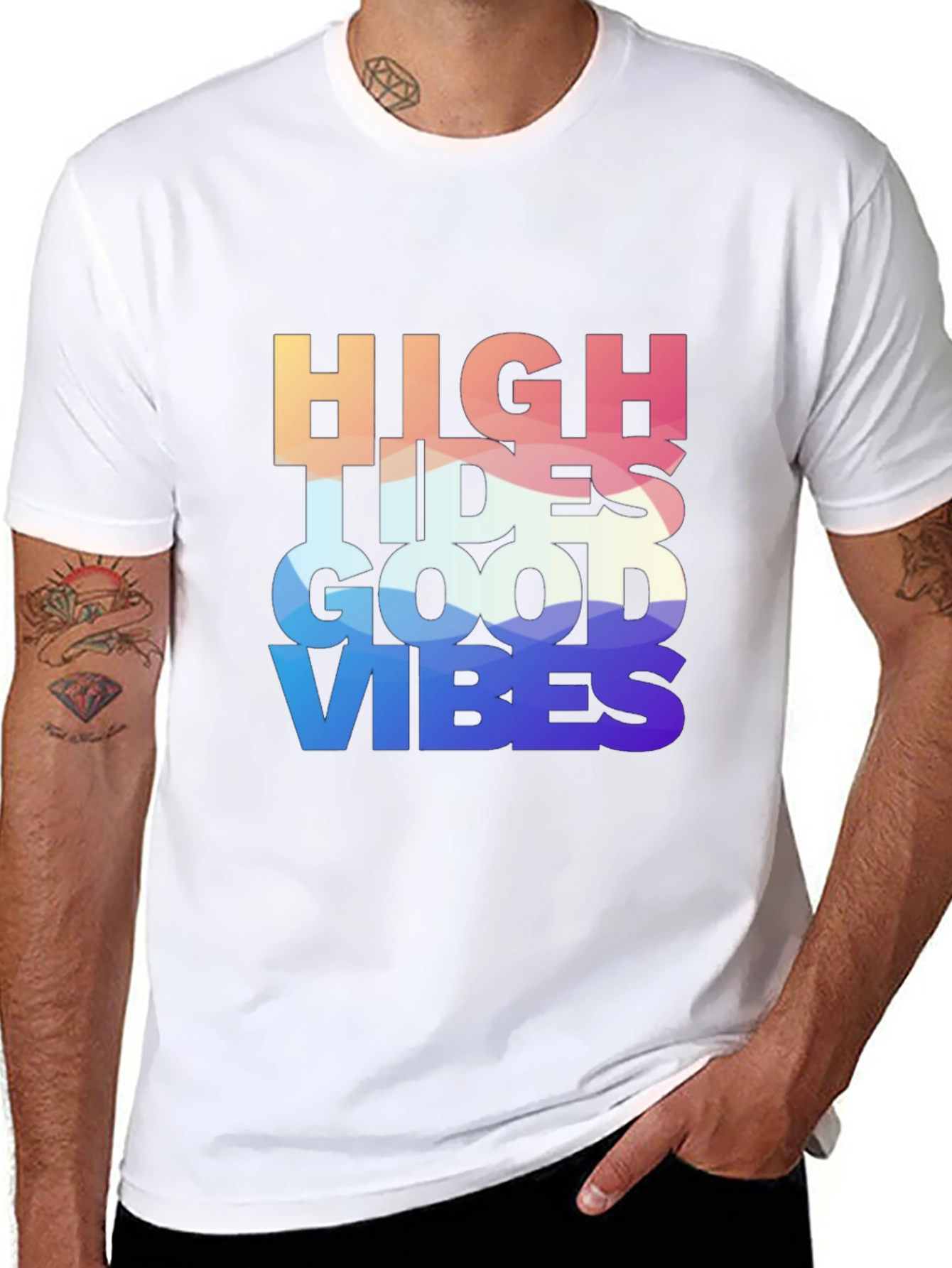 High Tides Good Vibes Graphic Tee - Black