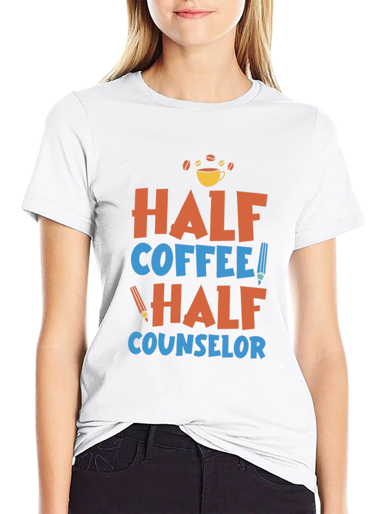 Half Coffee Half Counselor Graphic Tee
