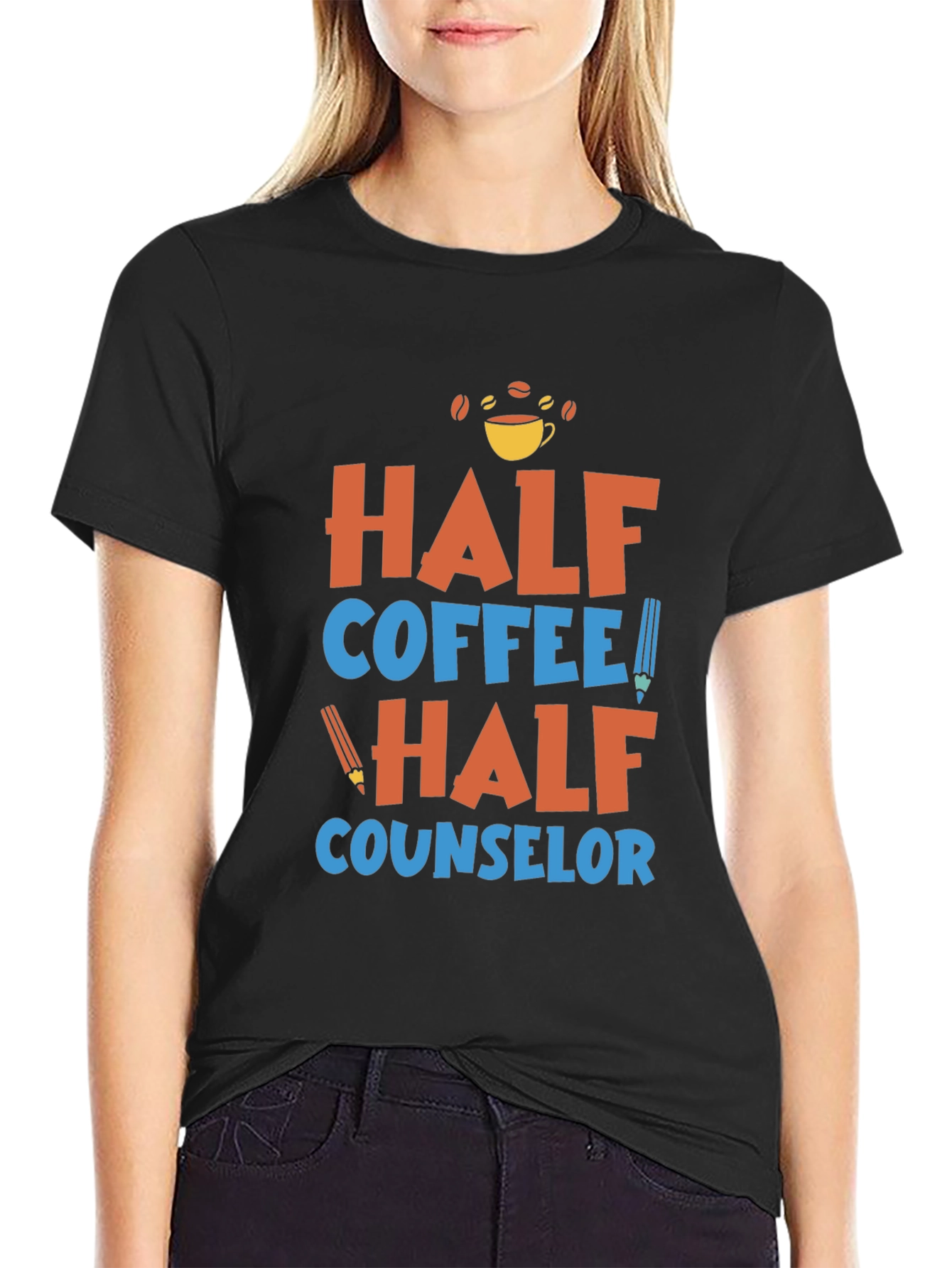Half Coffee Half Counselor Graphic Tee