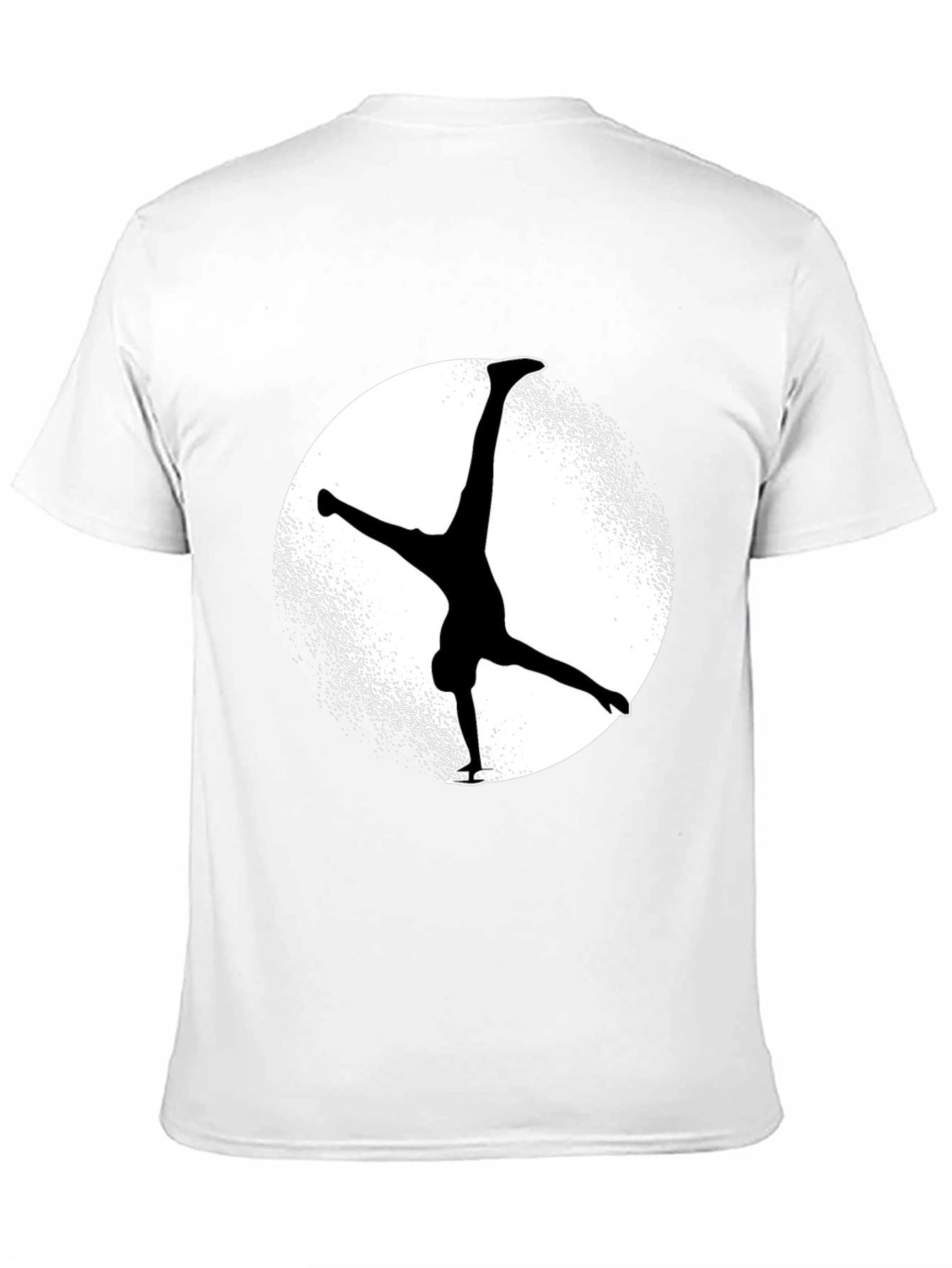 Black T-Shirt with Silhouette Ice Skater Design