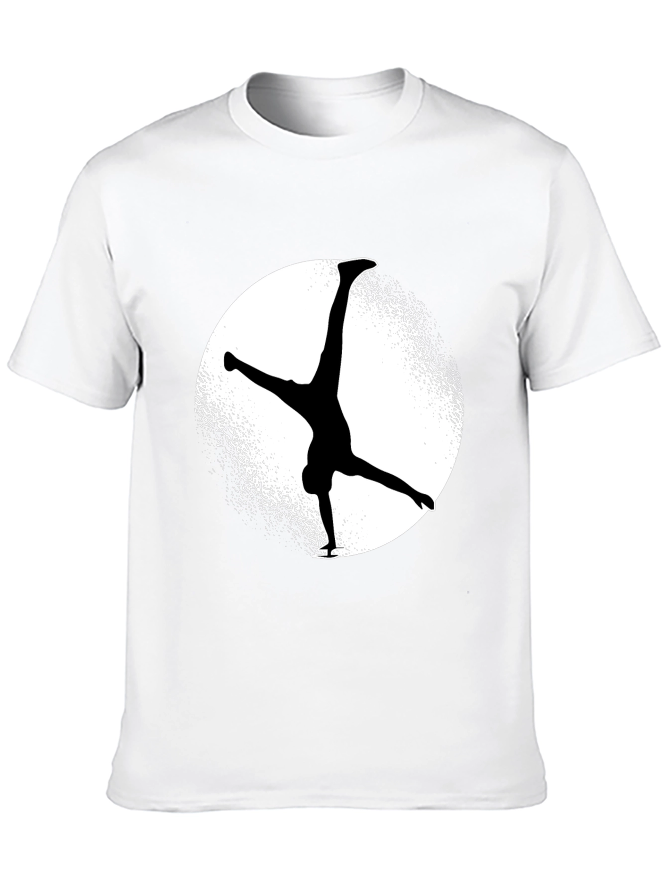 Black T-Shirt with Silhouette Ice Skater Design