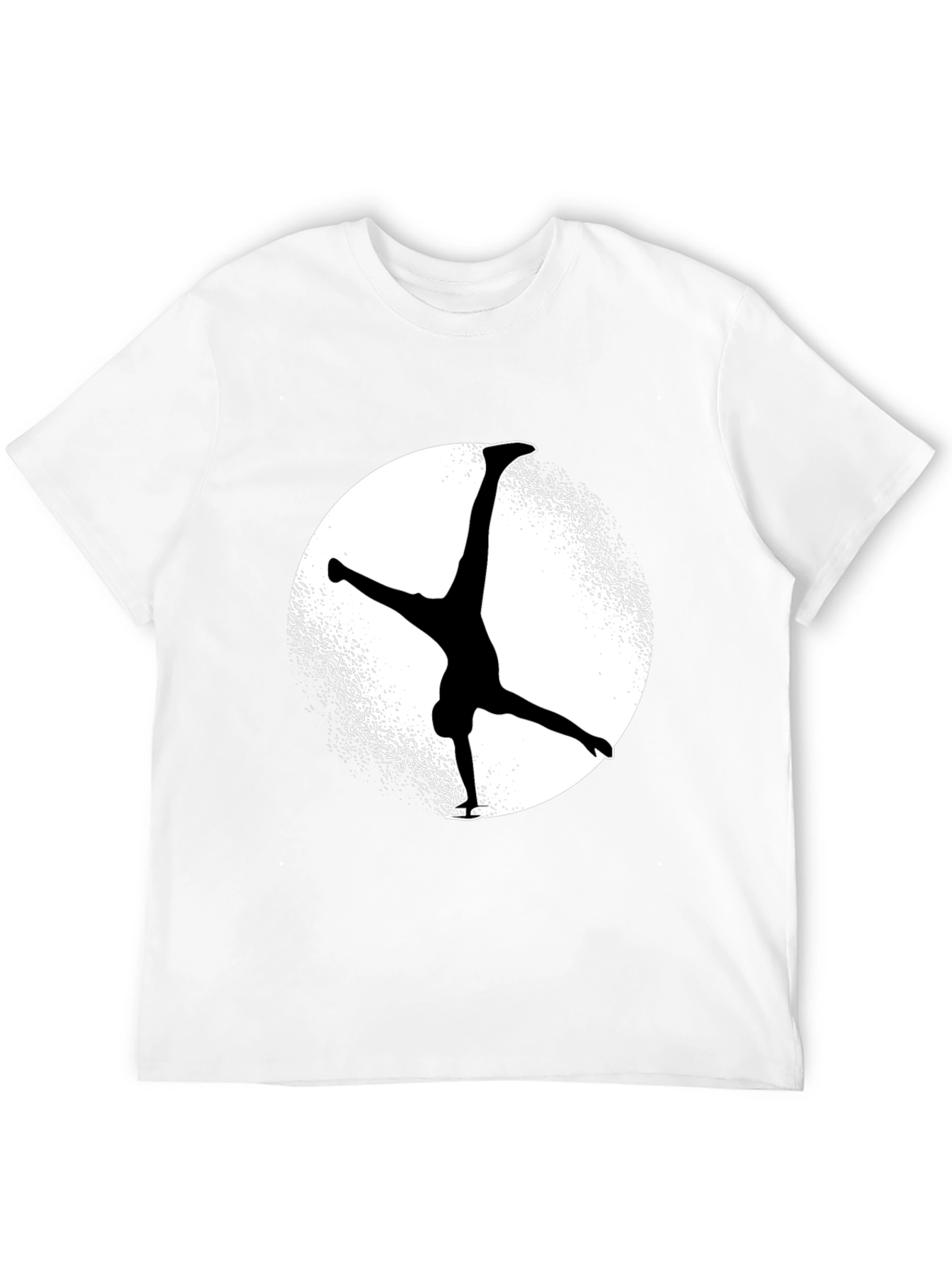 Black T-Shirt with Silhouette Ice Skater Design